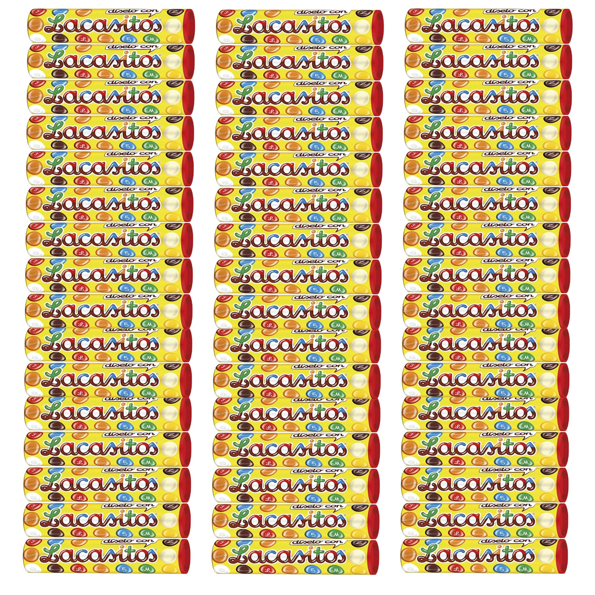 Pack 48x Lacasitos tubo 20g grageas cubiertas de chocolate con leche