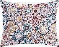 Vista 3 de Chic Home Angel - Juego de funda de edredón reversible de 4 piezas, 100% algodón, estampado geométrico bohemio, color rosa Queen