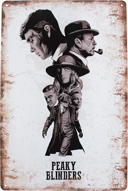 Karmour Accessories Peaky Blinders Themed Vintage Metal Tin Signs - Retro Poster Style for Man Caves, Bedrooms, Offices, Bars & More. (Peaky Cartoon)
