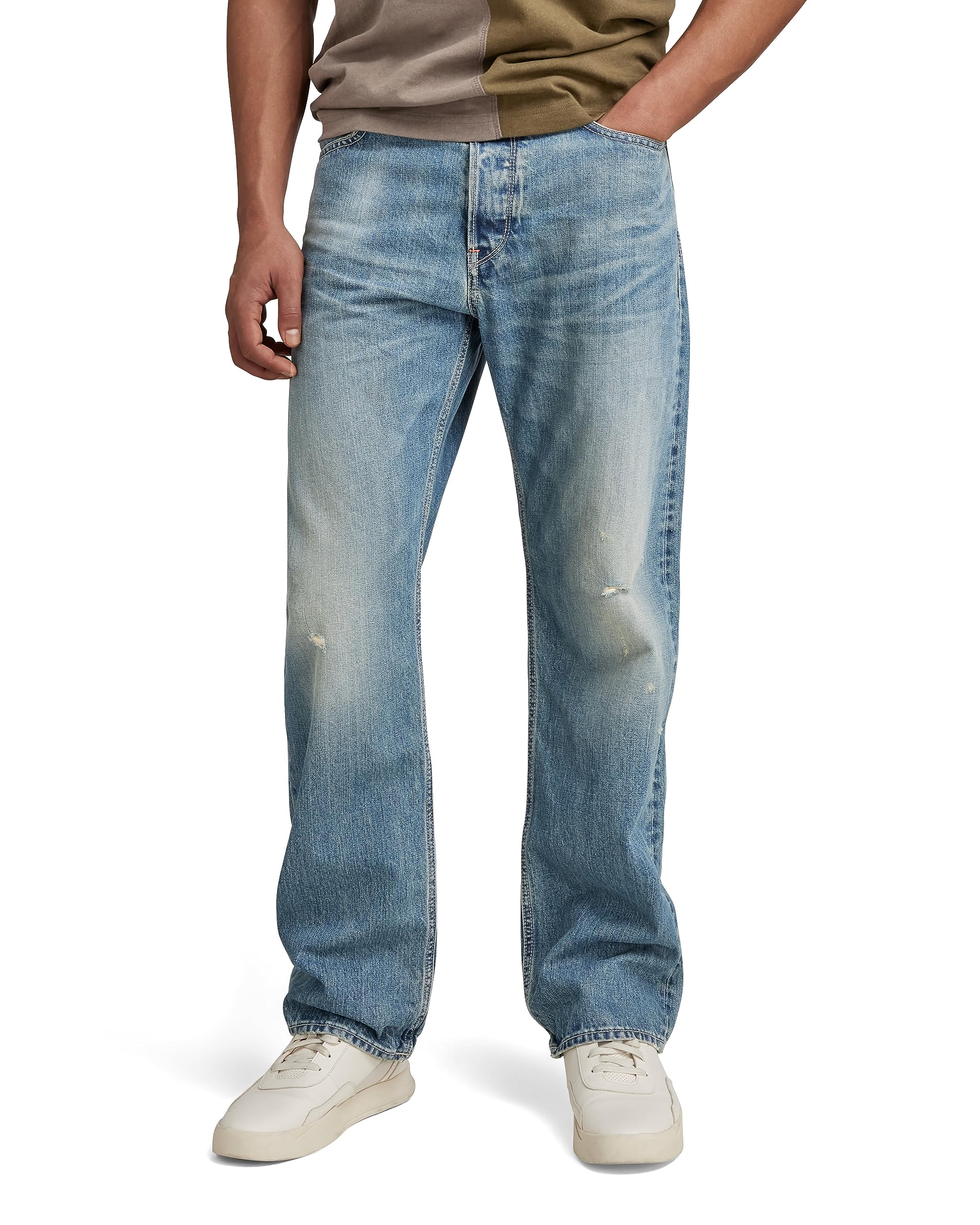 G-STAR Herren Dakota Regular Straight Jeans Blau (Antique Faded Niagara Destroyed D23691-D315-D886) 32W / 34L