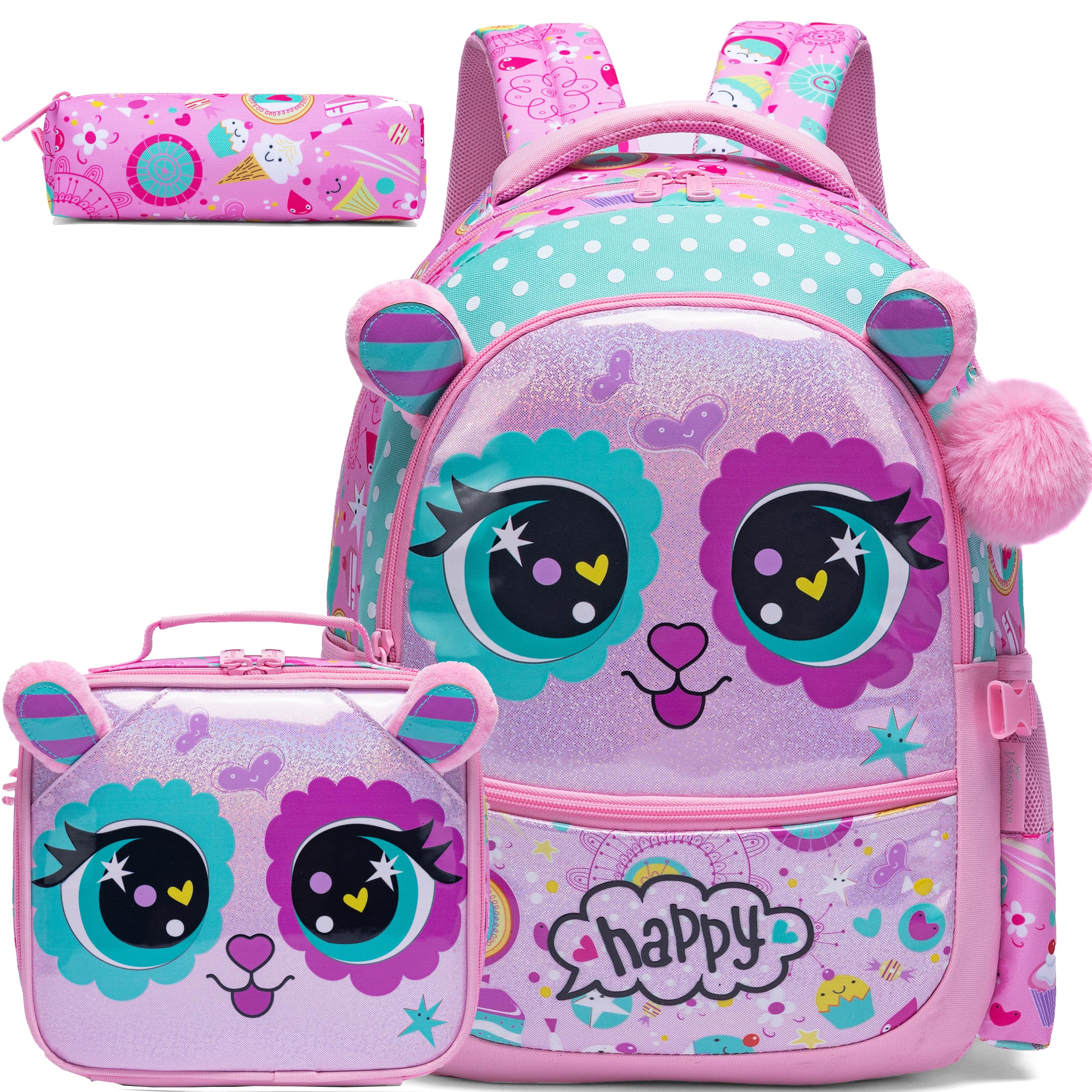 HTgroce Mochila Primaria Niña, Gatos Mochila Niña Mochila Escolar para Niñas de Mochila Infantil al con para Escuela