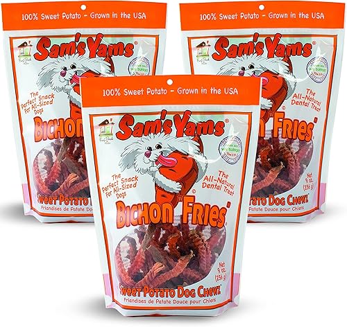 Front Porch Pets Dulce Patata Perro Chewz Paquete de 3 Paquete de valores de bichón patatas fritas 9 oz