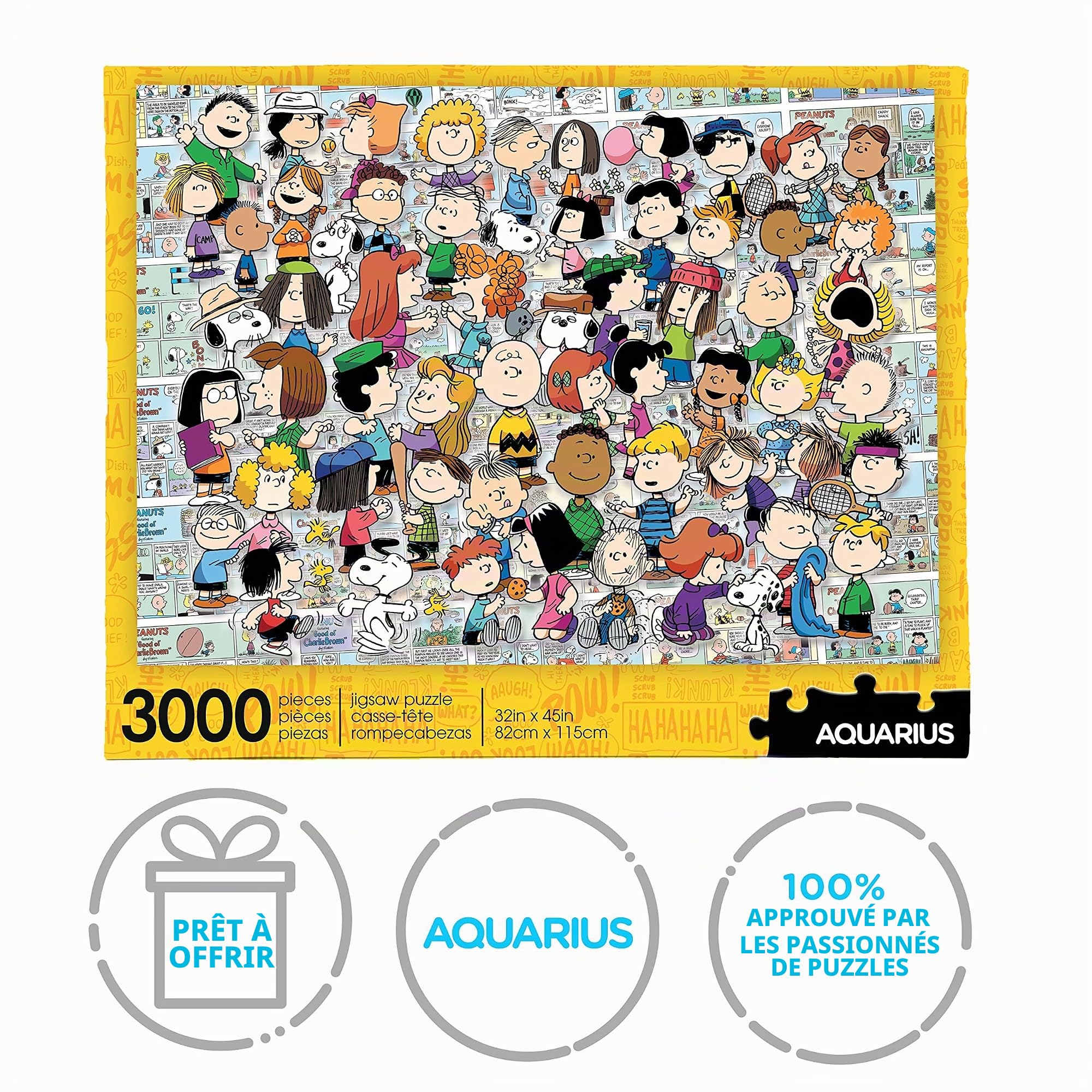 Aquarius Peanuts Cast Puzzle (3000 Piece Jigsaw Puzzle) - Officially Licensed Peanuts Merchandise & Collectibles - Glare Free - Precision Fit - Virtually No Puzzle Dust - 32 x 45 inches