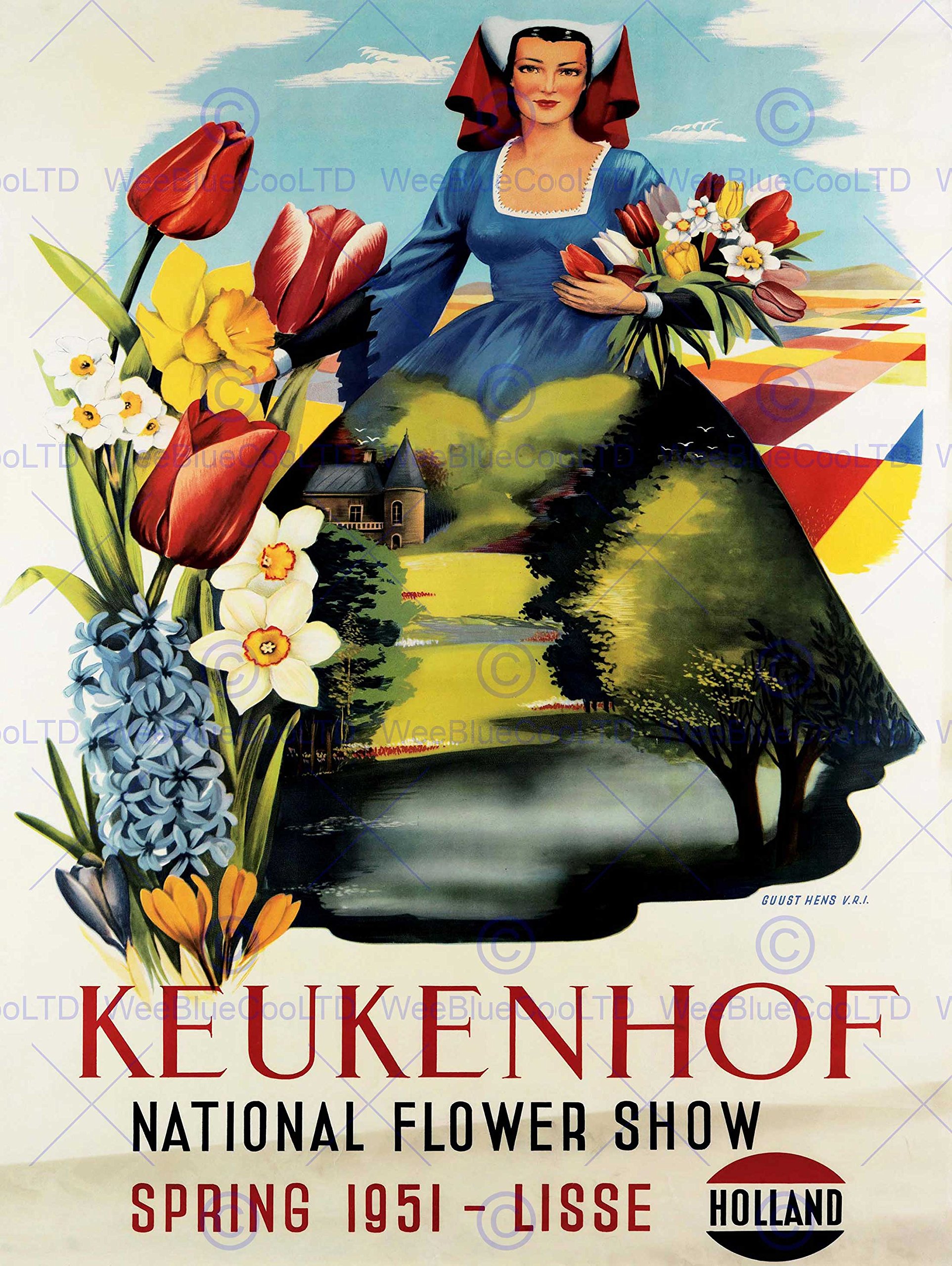 Wee Blue Coo Advertising Exhibition Flower Show Keukenhof Lisse Netherlands Fine Art Print Poster 30X40Cm Cc235