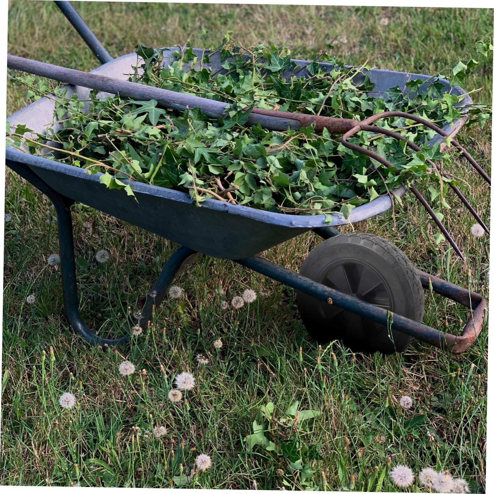 Ruota di Ricambio in Gomma Nera per Carretto e Carrello | Wagon e Hand Truck, Installazione Semplice, Alta Durata, Ricambio per Ruote da Giardino e Tosaerba