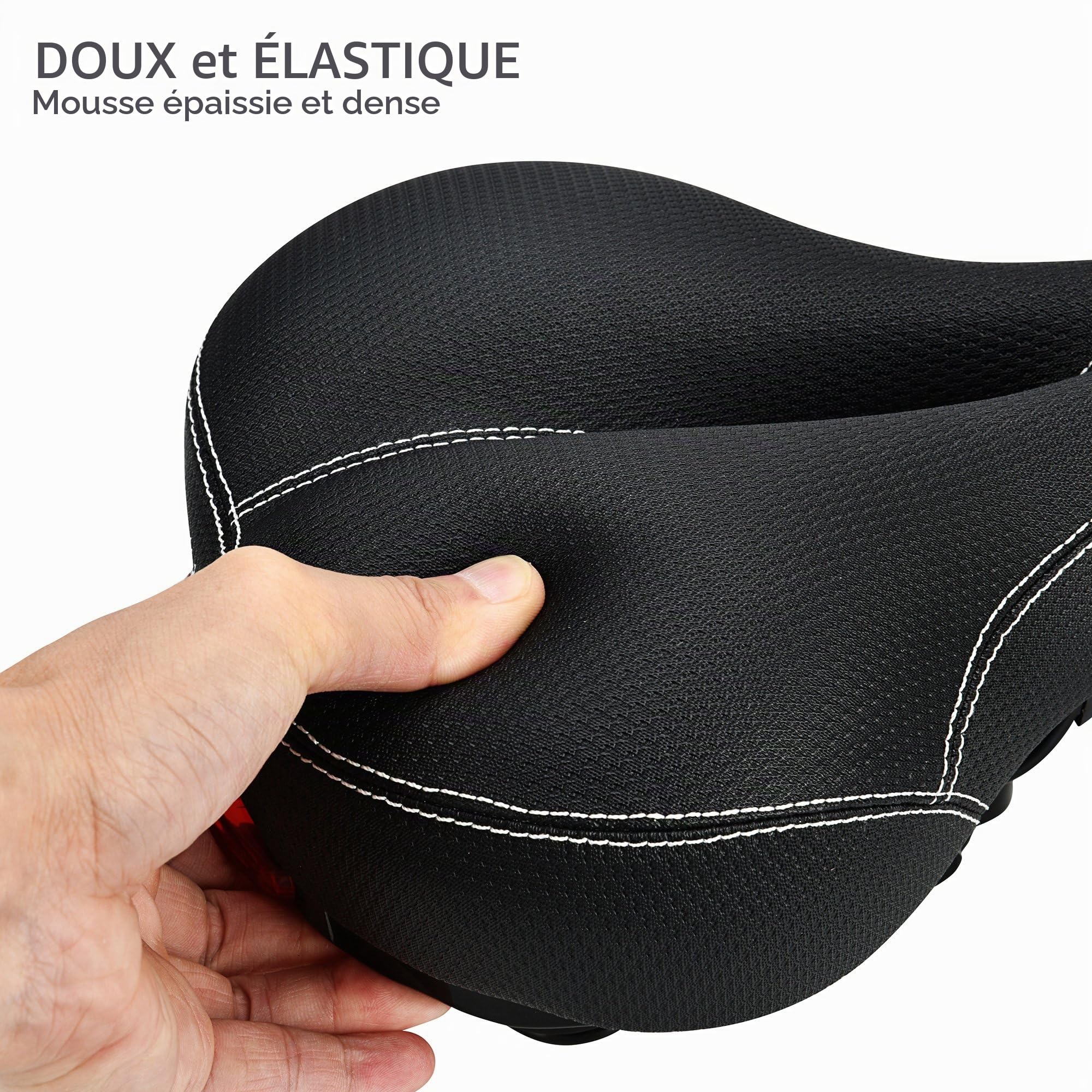 DAWAY Siège de vélo Confortable pour Hommes et Femmes - C99 Selle de vélo Large rembourrée en Mousse à mémoire de Forme, imperméable, à Double Ressort, Doux, Respirant, adapté à la Plupart des vélos