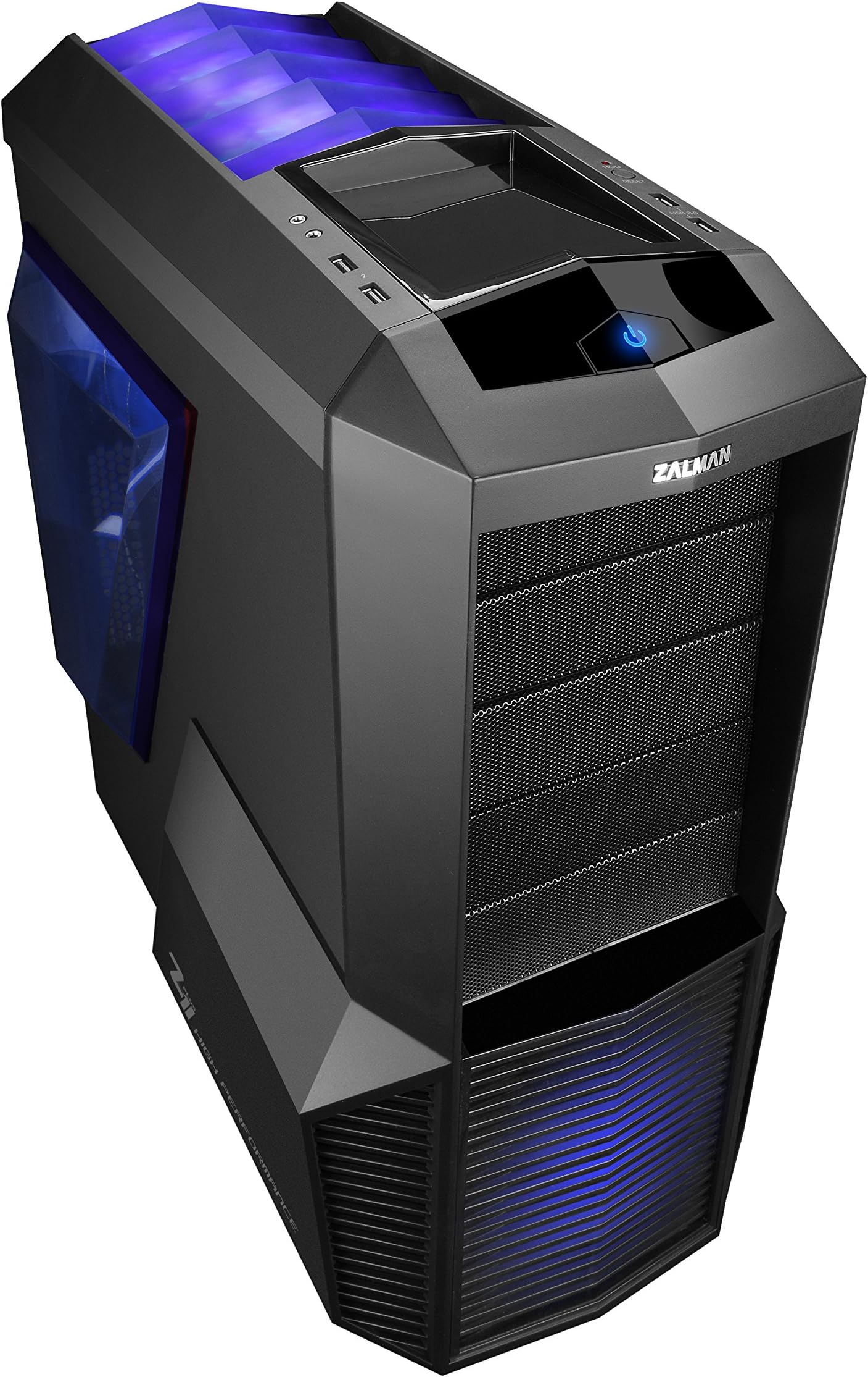 Zalman Z11 Plus ATX Gaming Mid Tower Computer Case with Blue LED (Black)