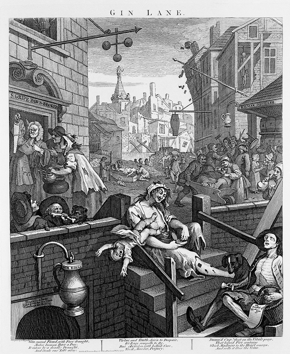 Gin Lane de William Hogarth, el cuadro pequeño ideal para decorar tu estudio