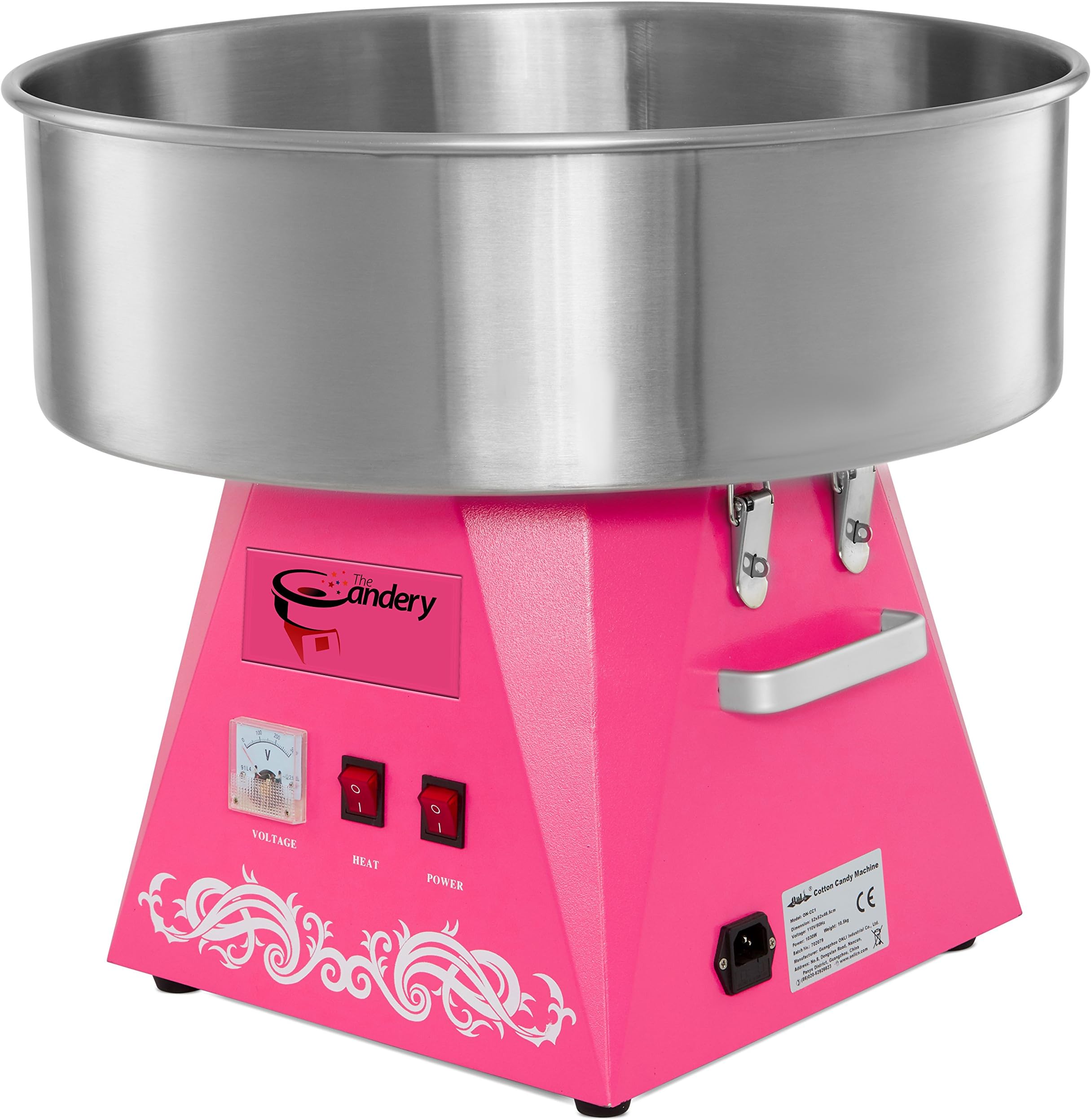 The Candery Cotton Candy Machine Commercial Grade Candy Floss Maker | Pink Birthday Party Supplies Food Grade Safe New & Upgraded!