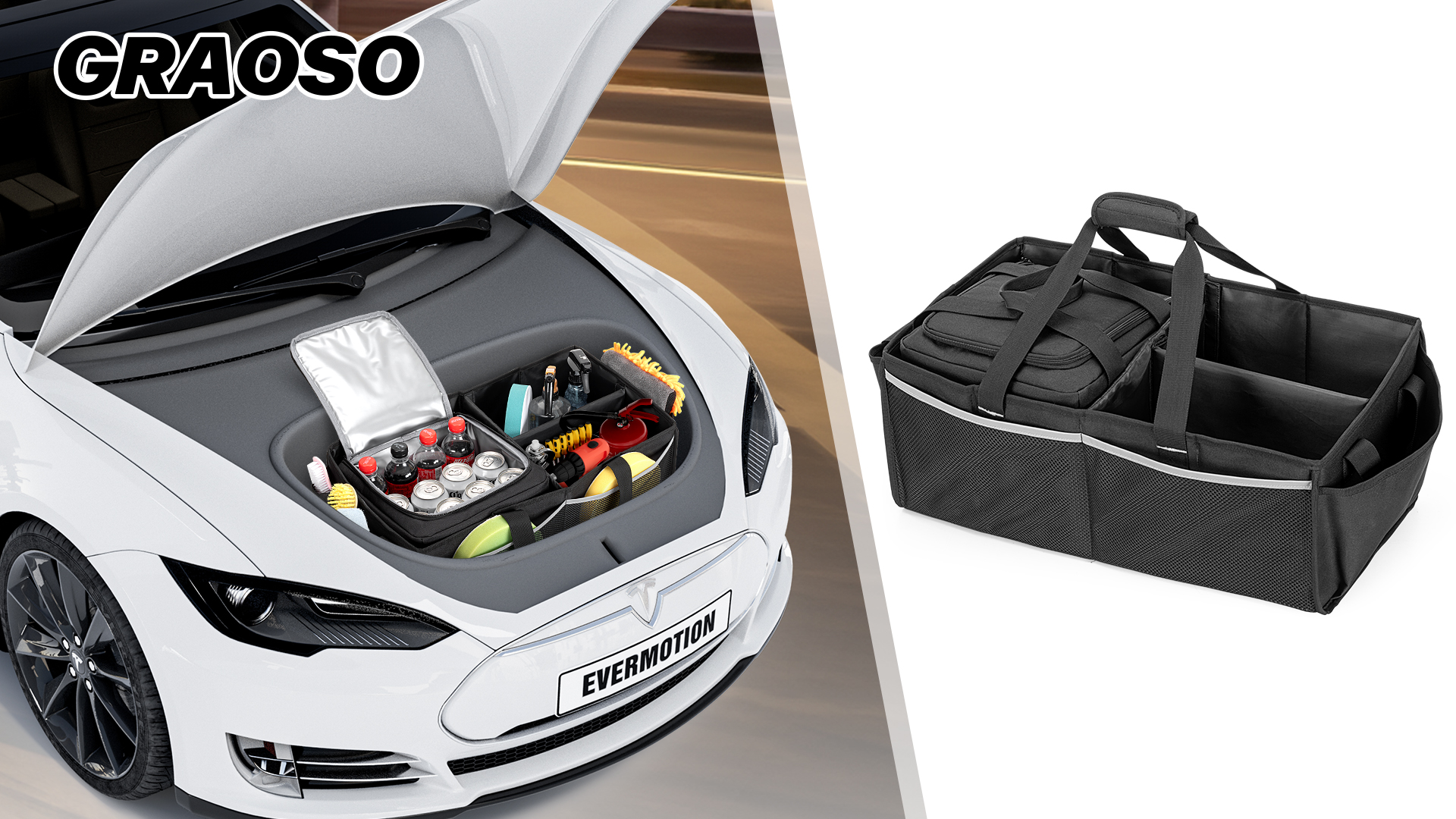 Amazon.com: GRAOSO Front Trunk Organizer with Cooler Bag