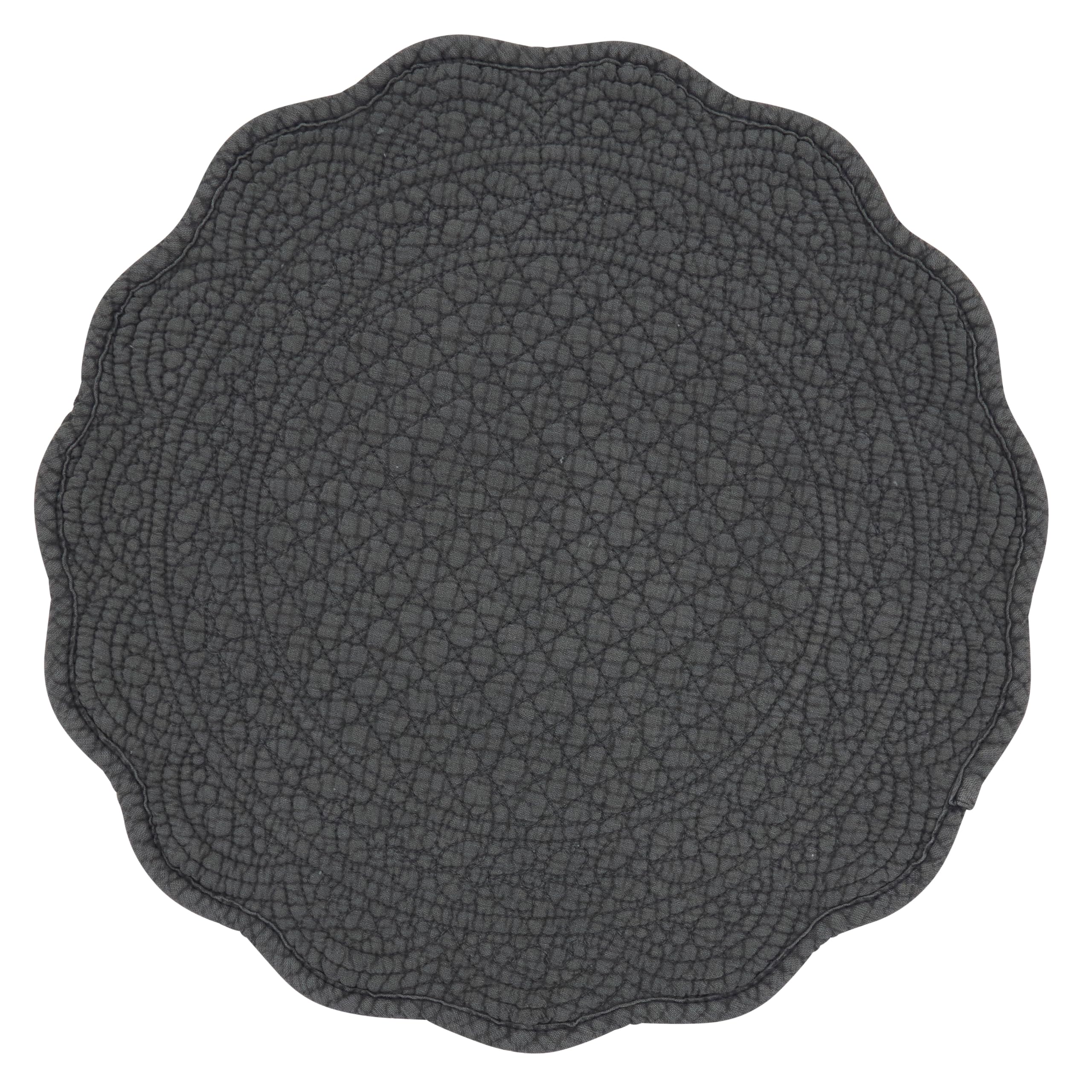 SARO Lifestyle Lot de 4 Sets de Table matelassés en Coton – Sets de Table de Style Cottage pour Salle à Manger Quotidienne, Tables superposées et Divertissement décontracté, 33 cm, Ardoise