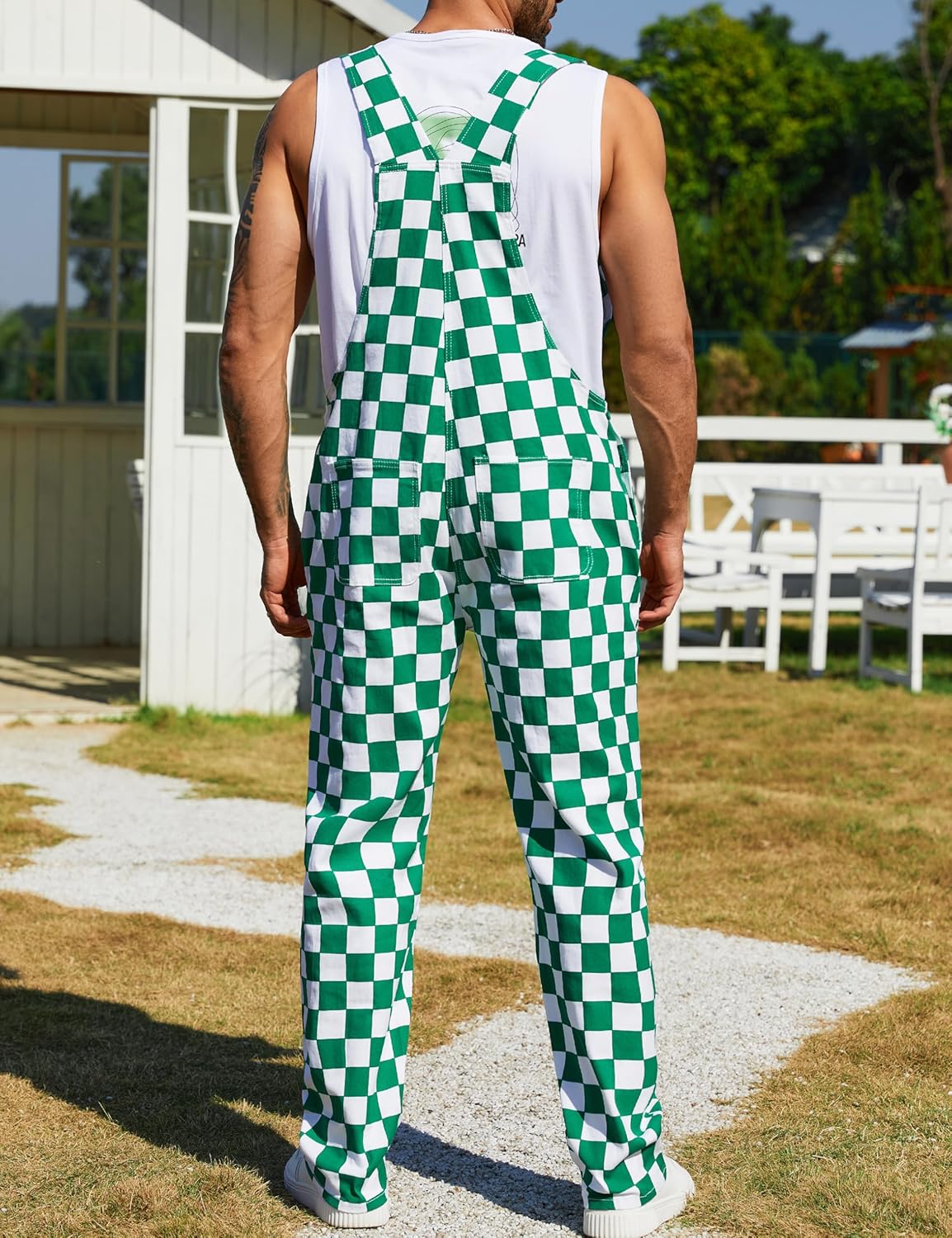 Overalls for Men Work Bib Coveralls Stretchy Romper Fashion Jumpsuits Festival Outfit - Image 2