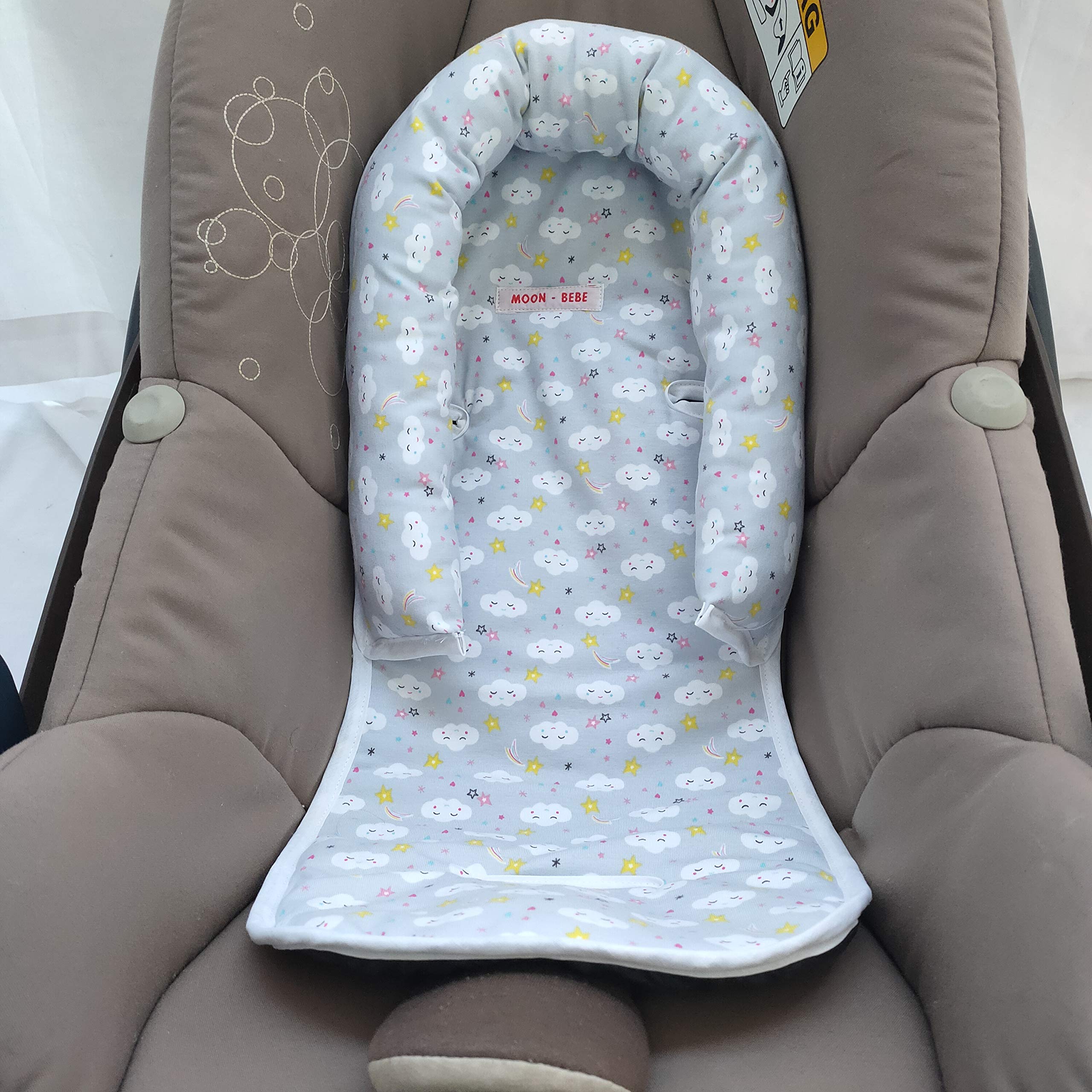 moon-bebe Reductor Antialérgico Universal MaxiCosi, Silla de Coche y de Paseo(azul stars)