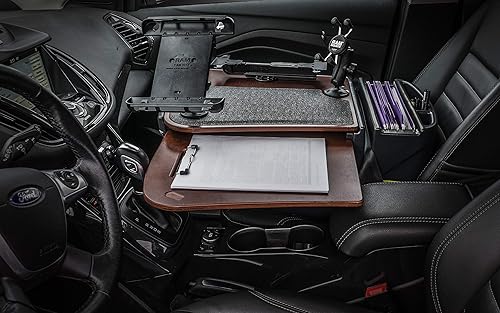 Miniatura 8 de AutoExec AUE00667 - Escritorio de control maestro eficiente para automóvil, acabado de abedul, con inversor de corriente integrado de 200 vatios,