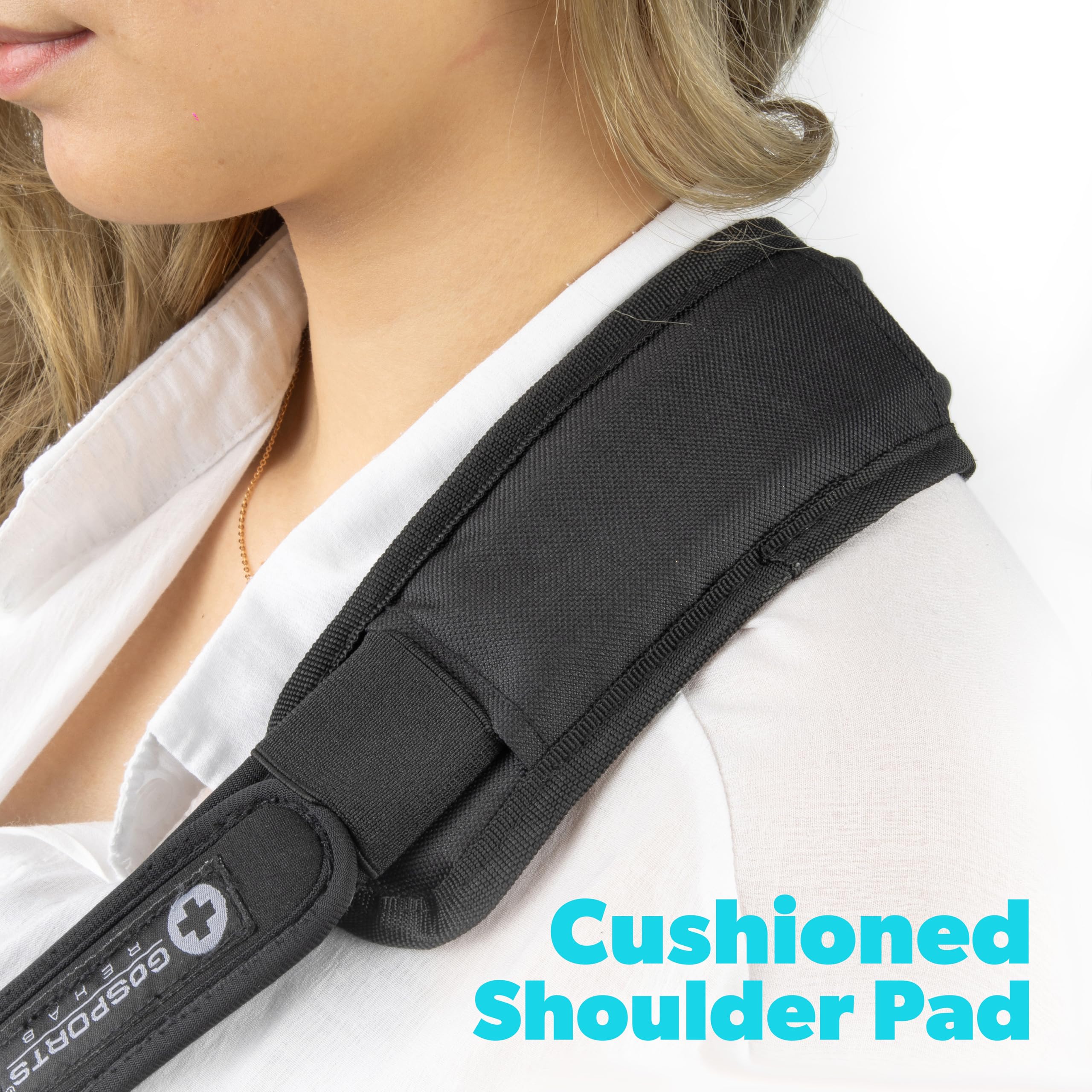 GoSports Arm Sling for Shoulder Injury, Elbow Injury, and Torn Rotator Cuff - Adjustable Shoulder Sling for Men & Women - Left & Right Arm Sling