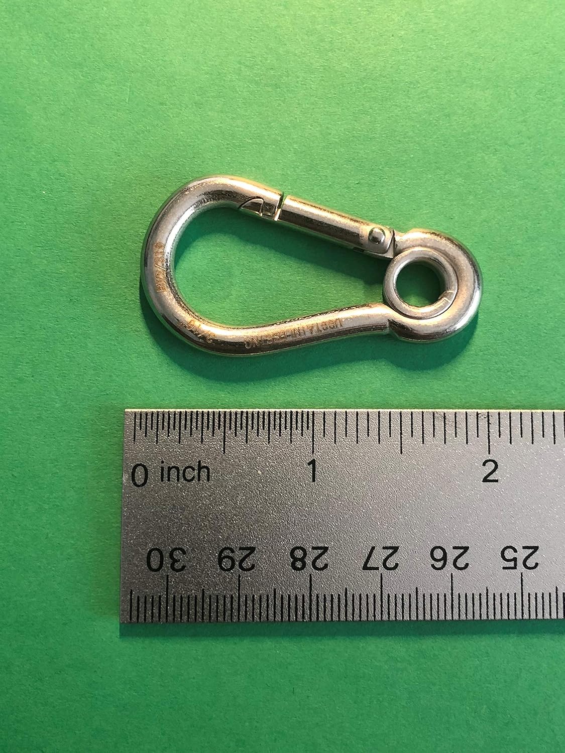 US STAINLESS 20 Pieces Stainless Steel 316 Spring Hook with Eyelet Carabiner 3/16" (5mm) Marine Grade