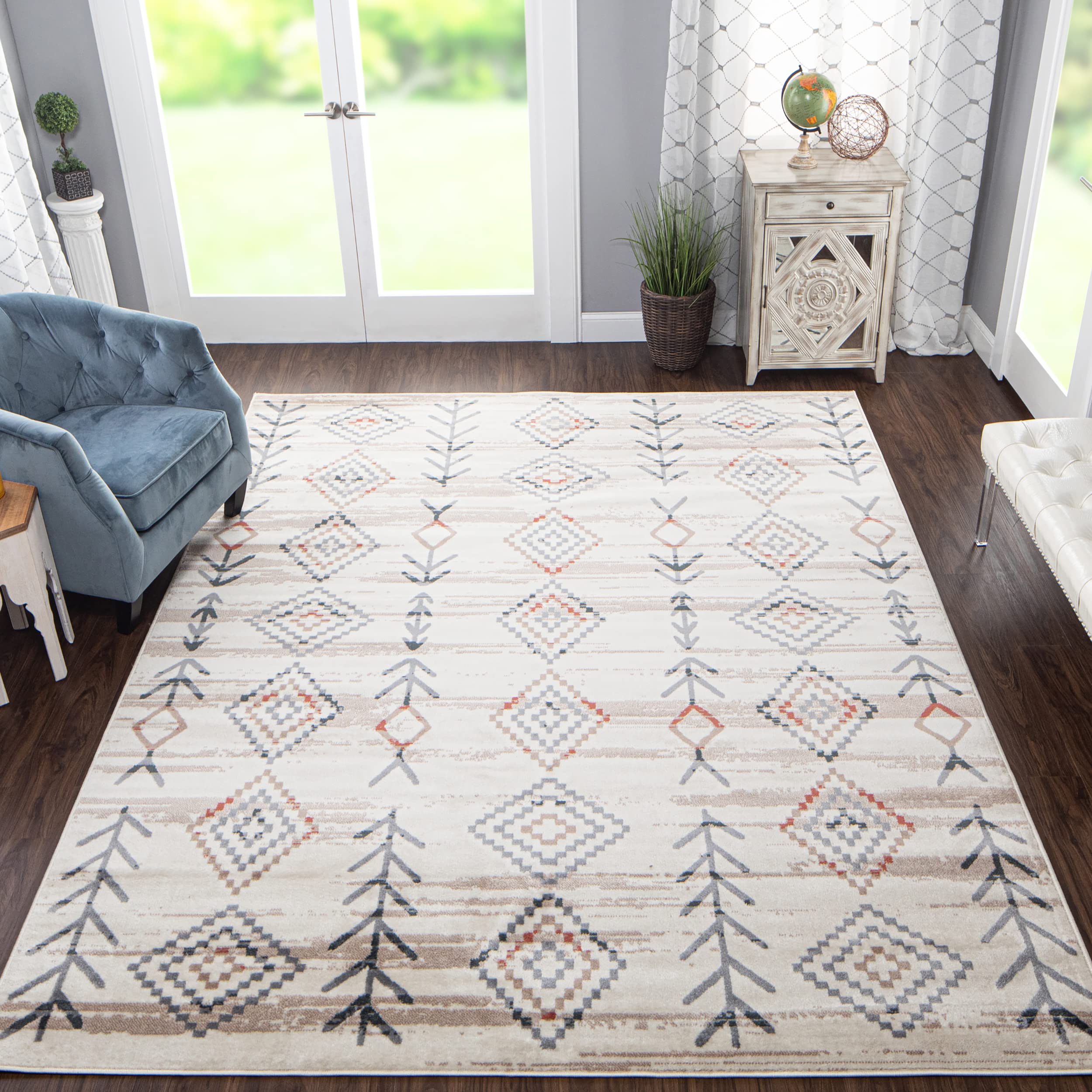 M Modern Rustic Rug Rustic Modern Style Rug Modern Caucasian Geometric Animal Rug 11216