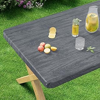 misaya Rectangle Elastic Fitted Tablecloth for 5 Foot Tables