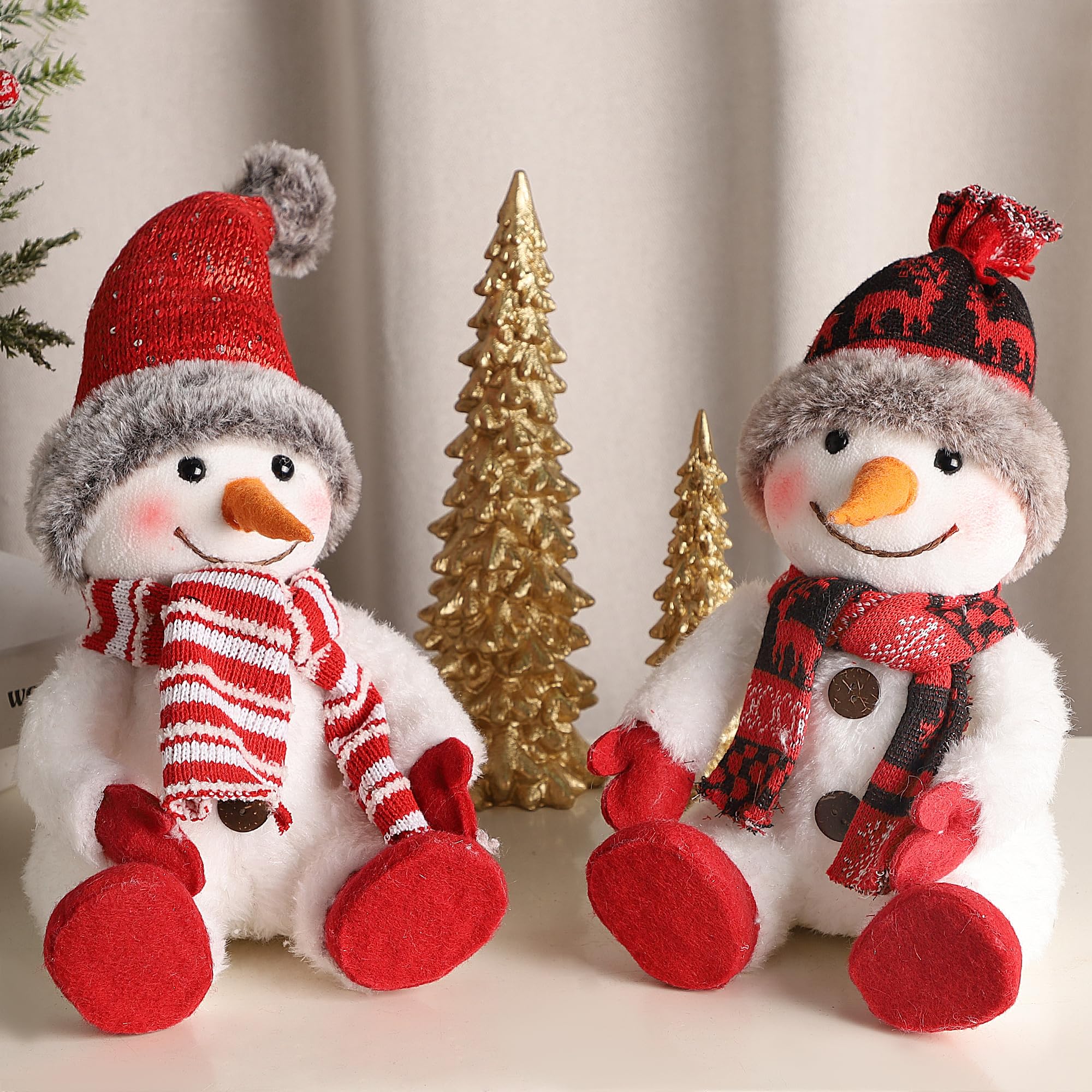Amazon.com: Lulu Home 2 Packs Christmas Decorations, Xmas Tabletop ...