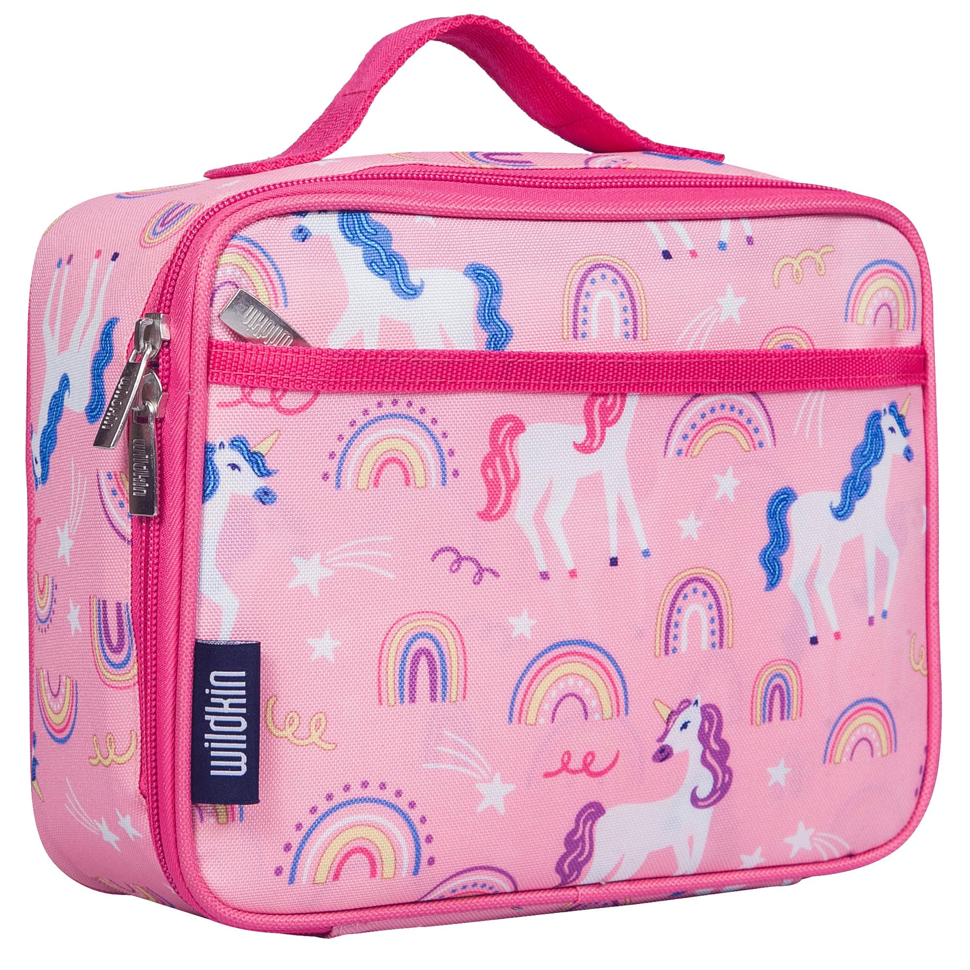 WildkinWildkin Kids Insulated Lunch Box Bag for Boys & Girls, Reusable Kids Lunch Box is Perfect for Elementary, Ideal Size for Packing Hot or Cold Snacks for School & Travel Bento Bags (Rainbow Unicorn)