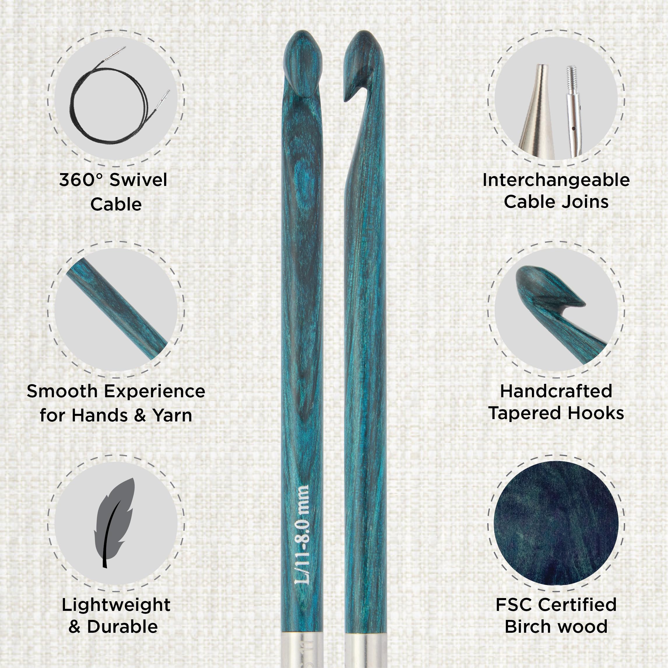 Amazon.com: KnitPro Dreamz Grande Afghan/Tunisian Crochet Hook Set