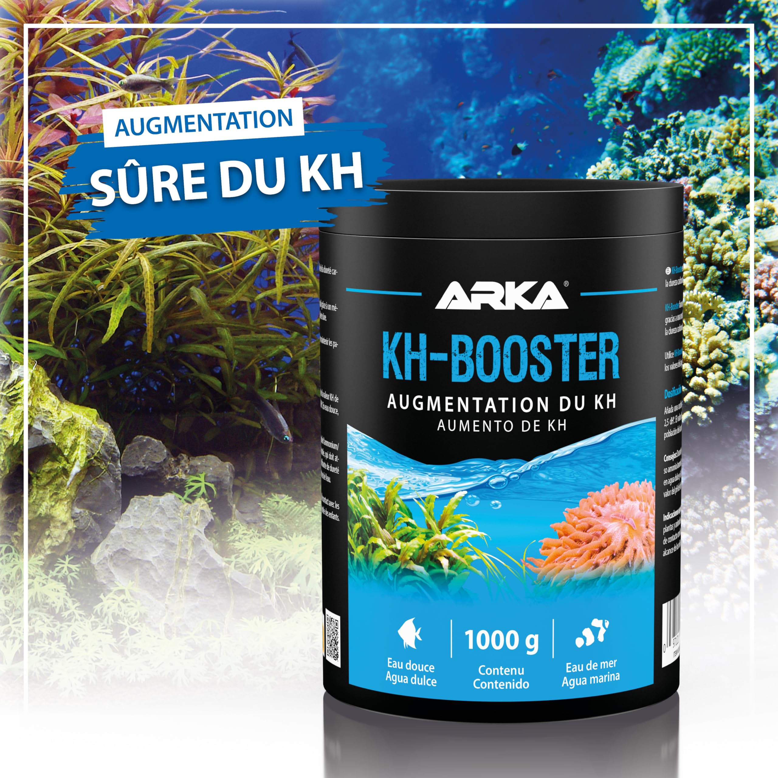 Augmenteur KH Aquarium – 500 g – Poudre Tampon pH pour Eau Douce & Marine – stabilise Les paramètres, protège Le biofiltre & favorise la Nitrification – Eau Claire & équilibrée