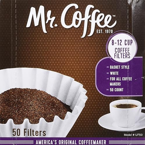 Mr Coffee Filtros de café de 8 a 12 tazas paquete de 50 2 unidades 100 filtros totales Mr Coffee Filtros de café de 8 a 12 tazas paquete de 50 2 unidades 100 filtros totales