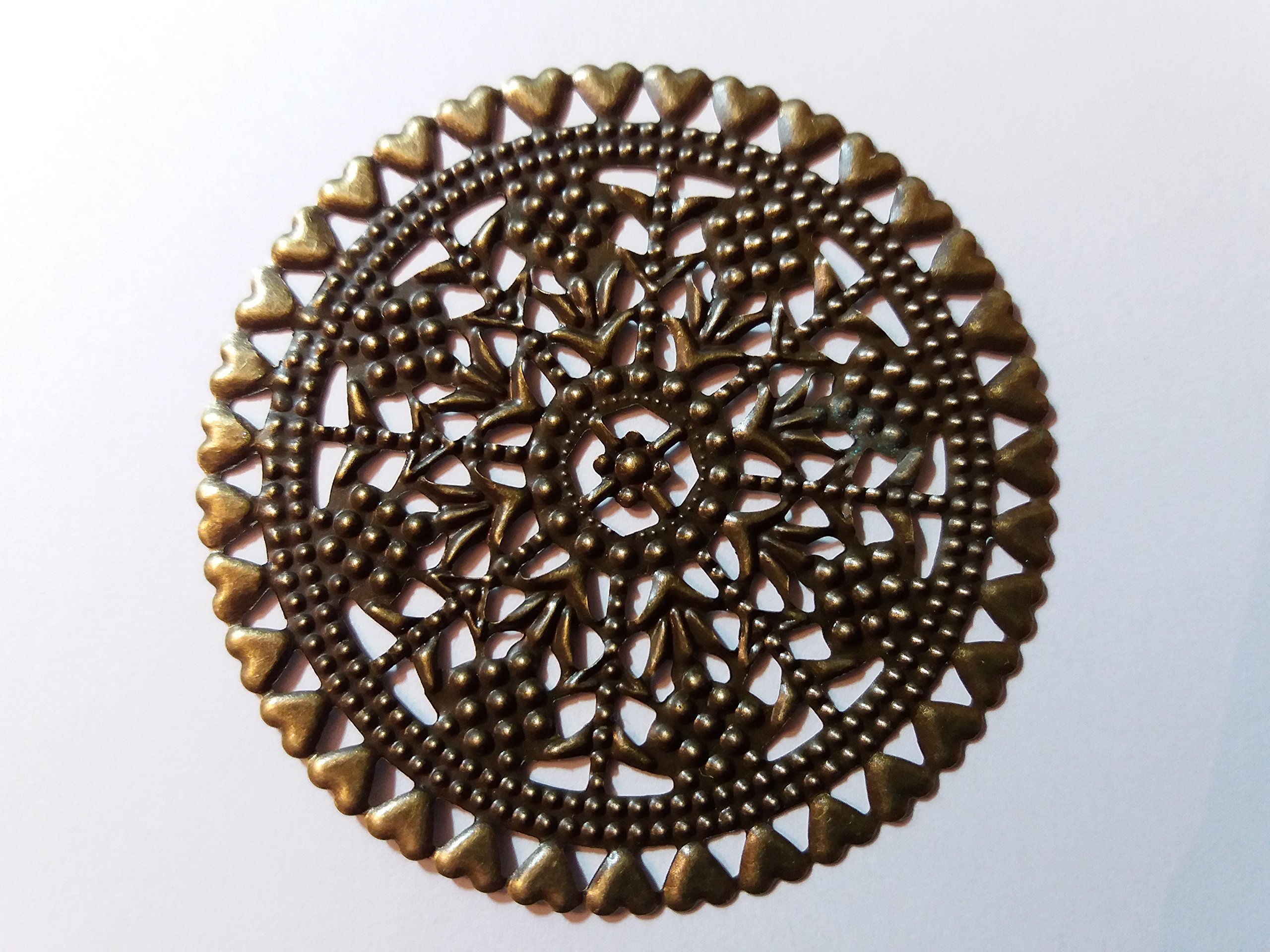 Lot de 4 décorations antiques de 60 mm de diamètre pour boîte à bijoux et boîtes en bois, C027