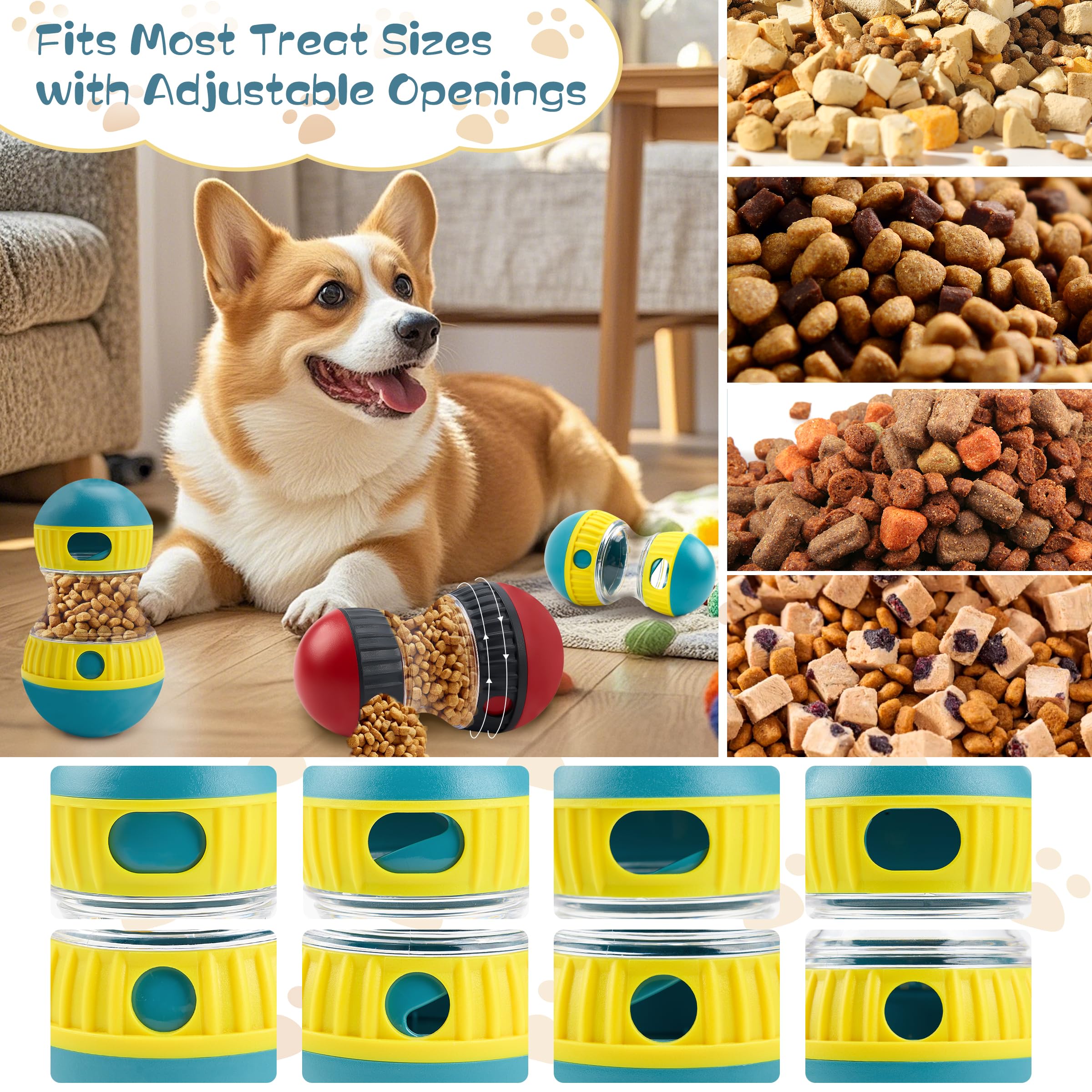 Hundepuzzles, 3 Pack Puzzle-Spielzeug für Hunde zur kognitiven Bereicherung und geistigen Stimulation, Trainingsspielzeug mit sicheren Materialien und verstellbaren Öffnungen, fördert die