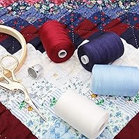 Vista 3 de Threadart - Hilo de algodón 100 % para acolchar, coser y sergar Carretes de 1000 m, calibre 50/3 Color albaricoque 107