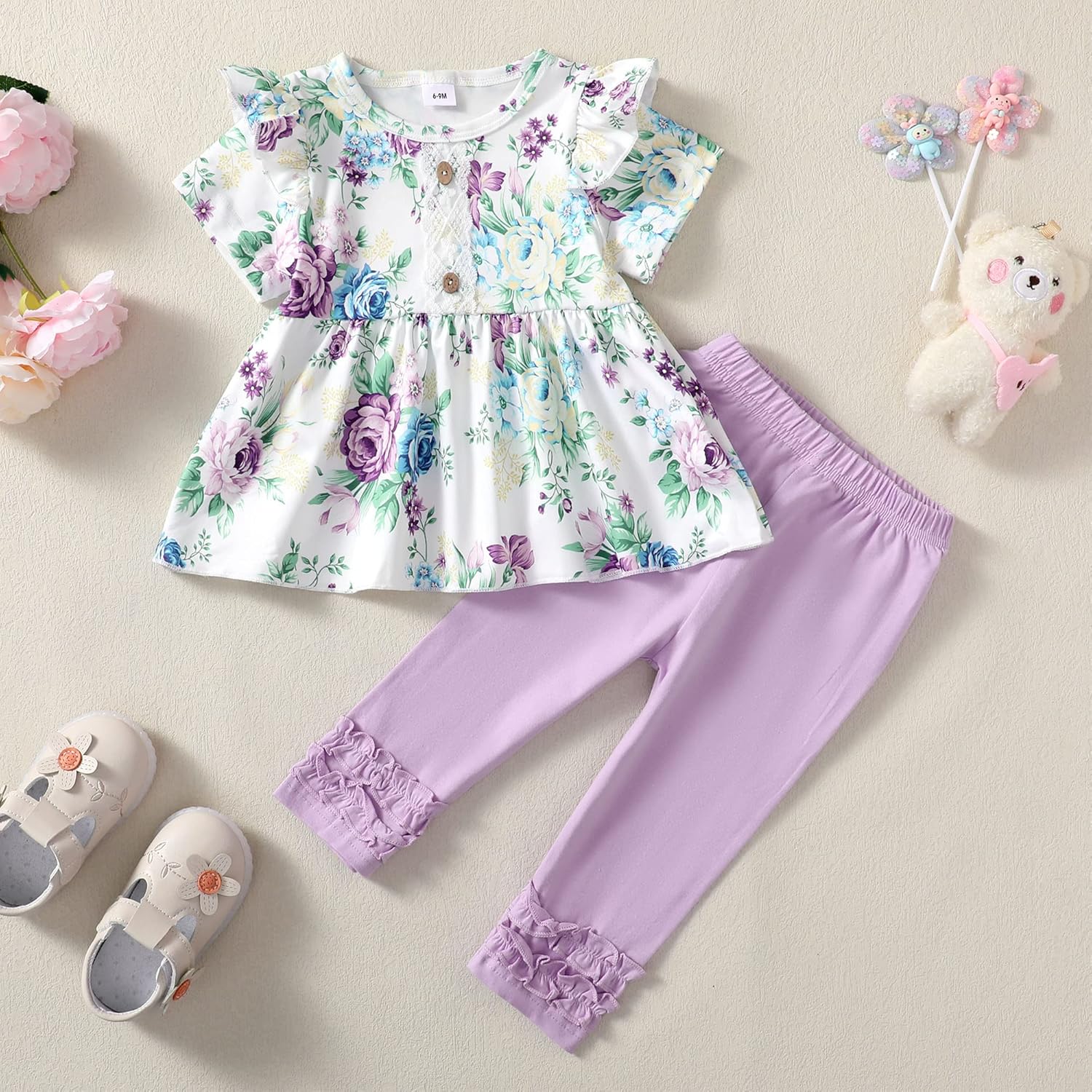 Baby Girl Clothes Toddler Girl Outfits Ruffle Shirt Pants Cute Infant Outfit Set Baby Girl Fall Winter Clothes - Image 5