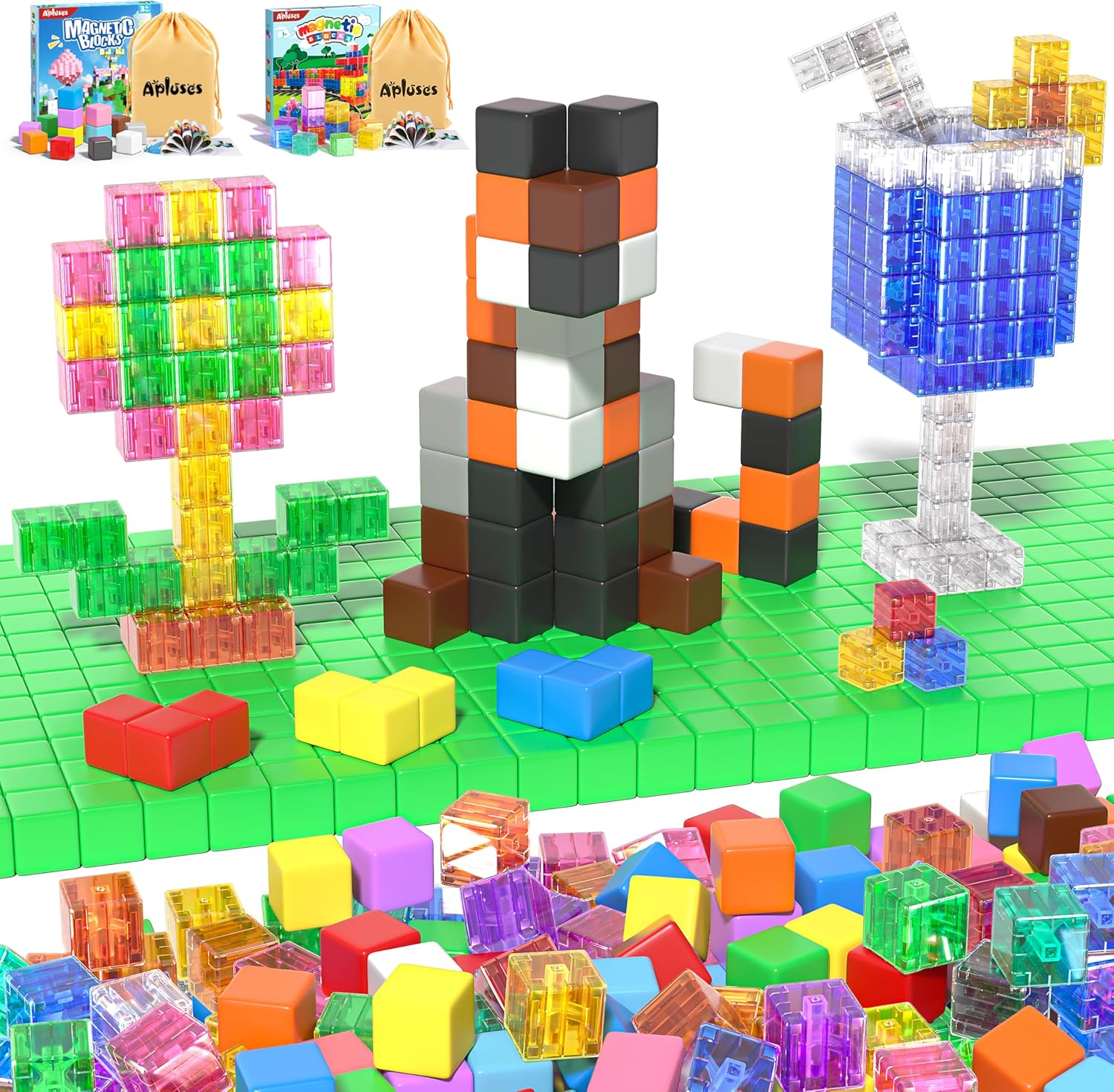 145PCS Magnetic Building Blocks, Ideal Gifts for Kids Aged 3-6, Sensory and Montessori Magnet Toys for Toddlers, Autism-Friendly Toys for Boys & Girls, Magnetic Construction Set for Ages 3-5 and 4-8