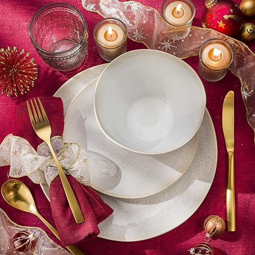 Miniatura 6 de Euro Ceramica Fez Collection - Juego de 4 vasos y cristalería, 14 onzas, diseño de mandala, transparente