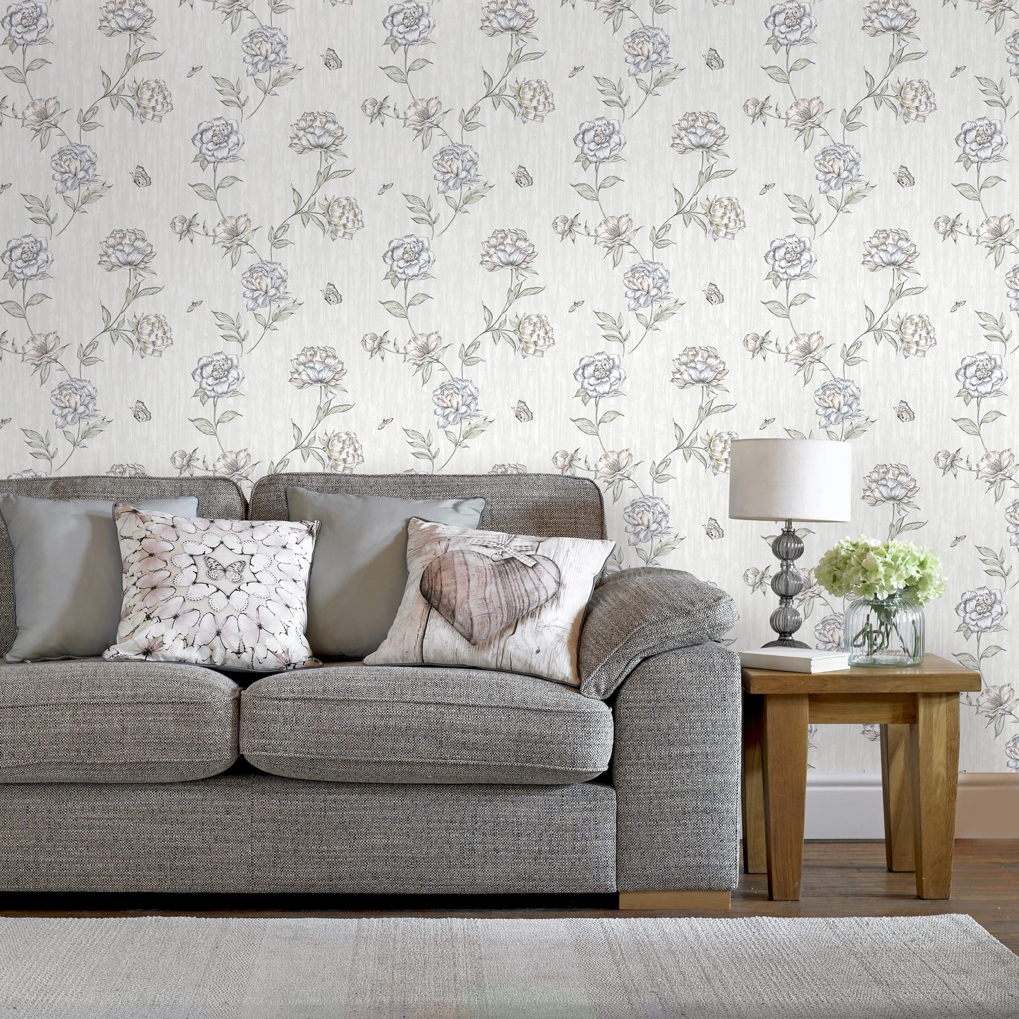 Buy Superfresco Easy Grey/White Secret Garden Floral Silhouette Paste