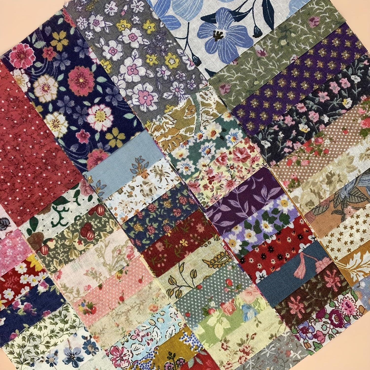 50 Pcs 12" x 12" Cotton Craft Fabric Bundle Squares,Squares Sheets Patchwork,Pre-Cut Quilt Squares,DIY Sewing Quarters Bundle,Quilting Fabric Bundles