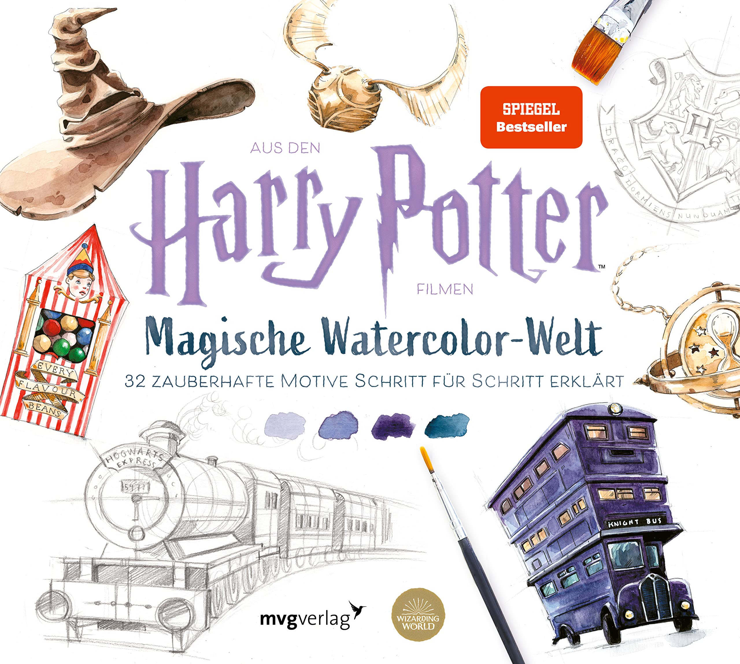 Magische Watercolor-Welt: 32 zauberhafte Motive Schritt für Schritt erklärt Harry Potter Watercolor: Von Hogwarts bis zum Patronus