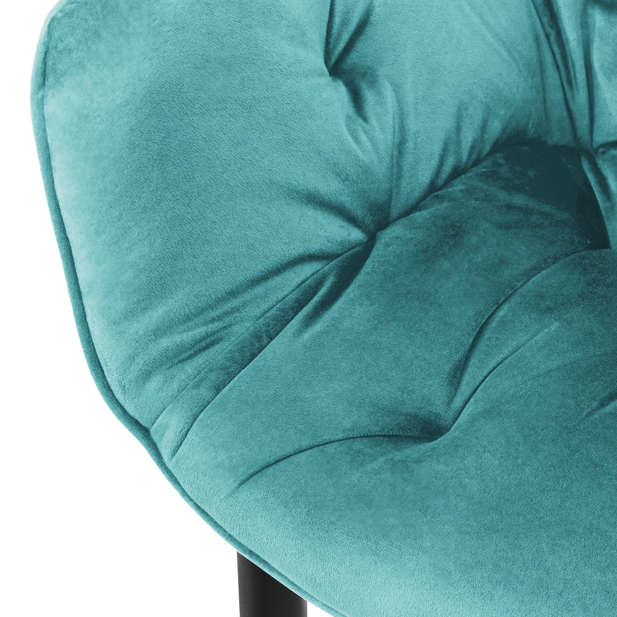 ML-Design Set 6x Sillas de Comedor con Respaldo y Reposabrazos Asiento Turquesa(Petrol) Tapizado con Funda de Terciopelo Patas de Metal Sillón Diseño Ergonómico Moderno para Salón, Escritorio o Cocina