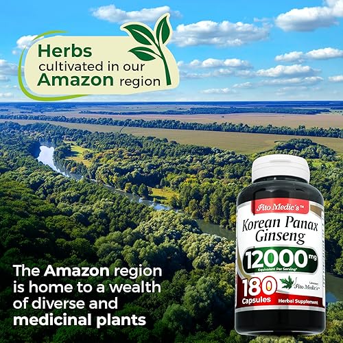 Miniatura 6 de FITO MEDIC'S Raíz de ginseng coreano  Cápsulas de Panax Ginseng  180 cápsulas  Extracto concentrado  Suplemento herbario altamente absorbente
