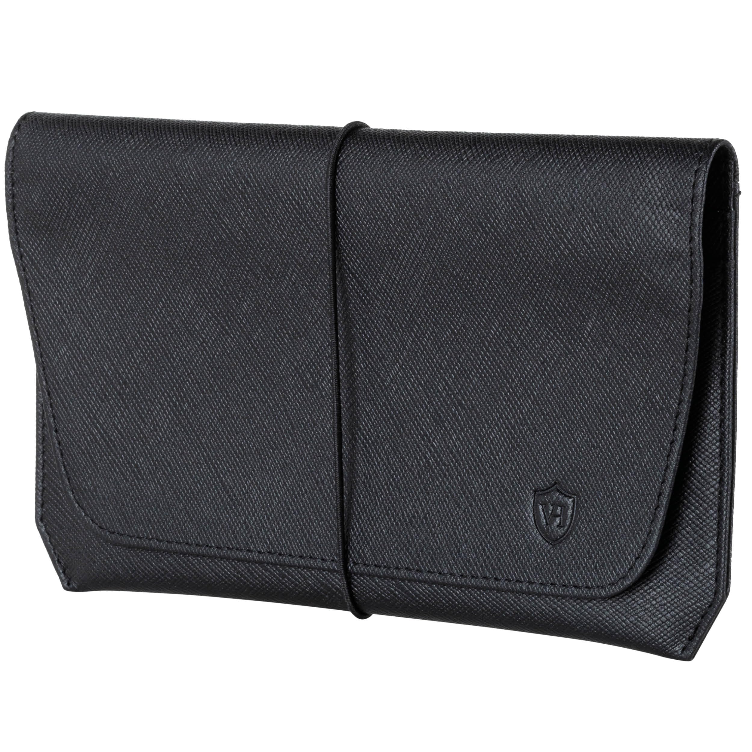 VON HEESEN Leder Reisepasshülle mit RFID-Schutz - Passport-Hülle aus echtem Leder - Reisepass-Organizer für stilbewusste Damen & Herren in Saffiano Schwarz
