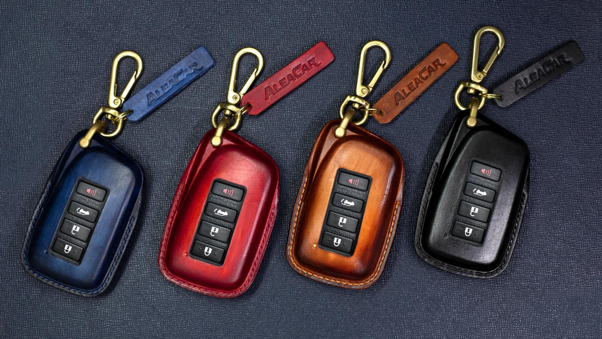 Amazon.com: ALEACAR Genuine Leather Key Fob Cover & Key