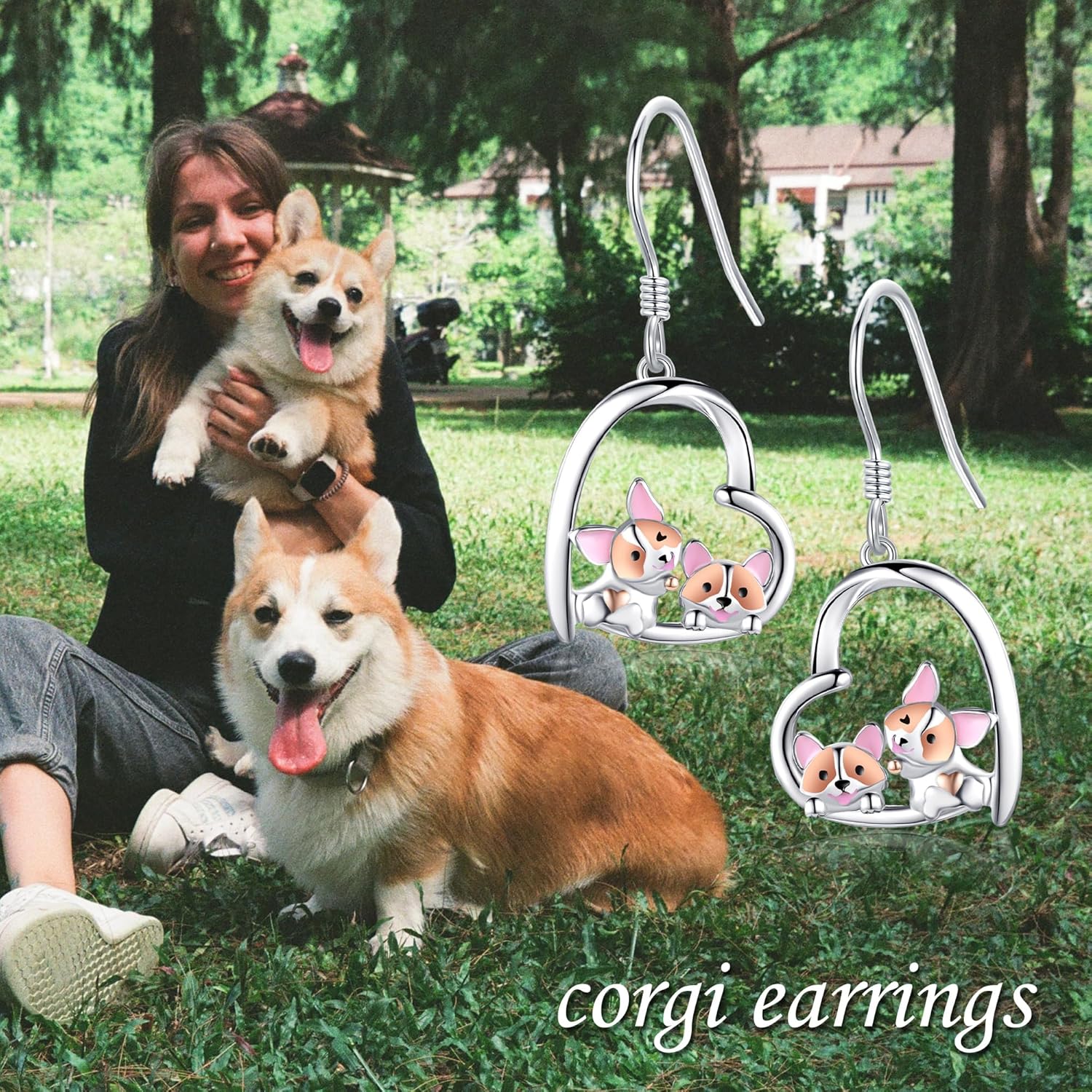 Corgi Earrings 925 Sterling Silver Corgi Jewelry Pet Dog Lovers Gifts for Women