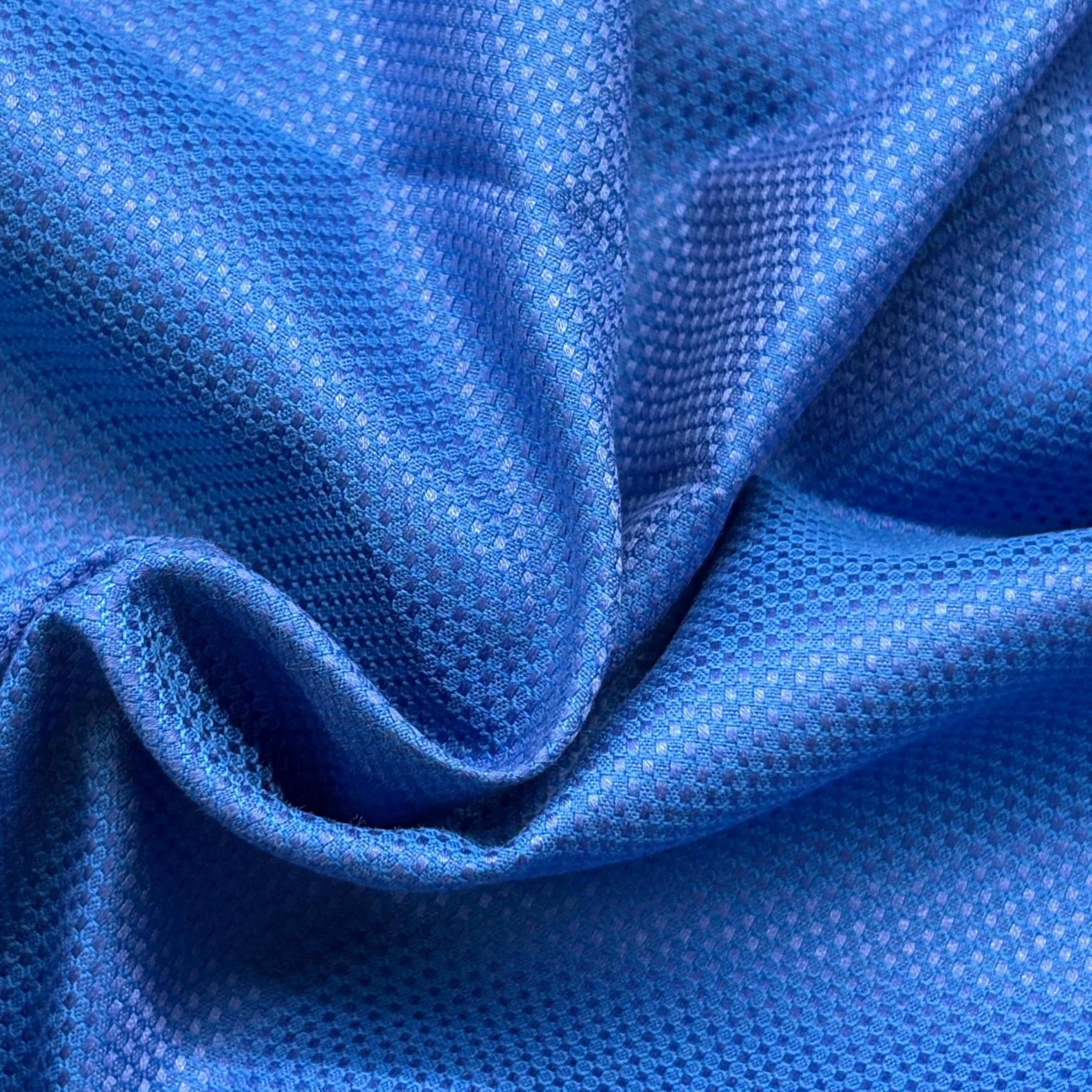 Polytech Textiles Premium Shirting Fabric, 66- Dark Blue Dobby Formal Wear ****Free Coin Bag****-image-22
