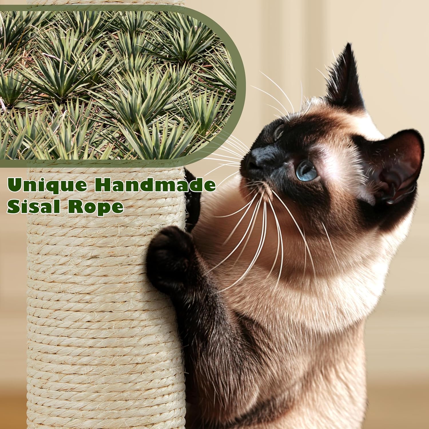 Yaheetech 62.5inches Cat Tree Cat Tower Kitten Condo with Platform & Hammock, Scratching Posts for Kittens Pet Play House with Plush Perch for Indoor Activity Relaxing, Green