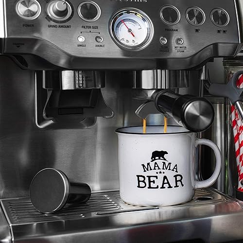 Miniatura 3 de Taza de cerámica grabada con gres de Mama Bear  blanco 15 onzas regalos para el día de la madre taza de café retro  Taza de café Mama Bear