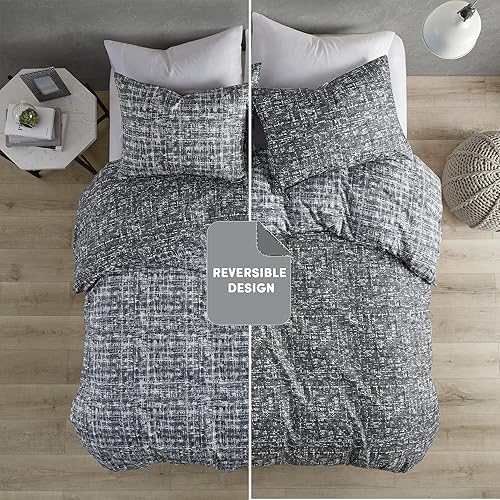 Miniatura 2 de Comfort Spaces Juego de edredón tamaño Queen, ropa de cama azul para todas las estaciones, edredón reversible ultrasuave de 3 piezas con 2 fundas a