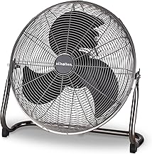 Schallen Gunmetal Grey Black Metal High Velocity Cold Air Circulator Adjustable Floor Fan with 3 Speed Settings (9")