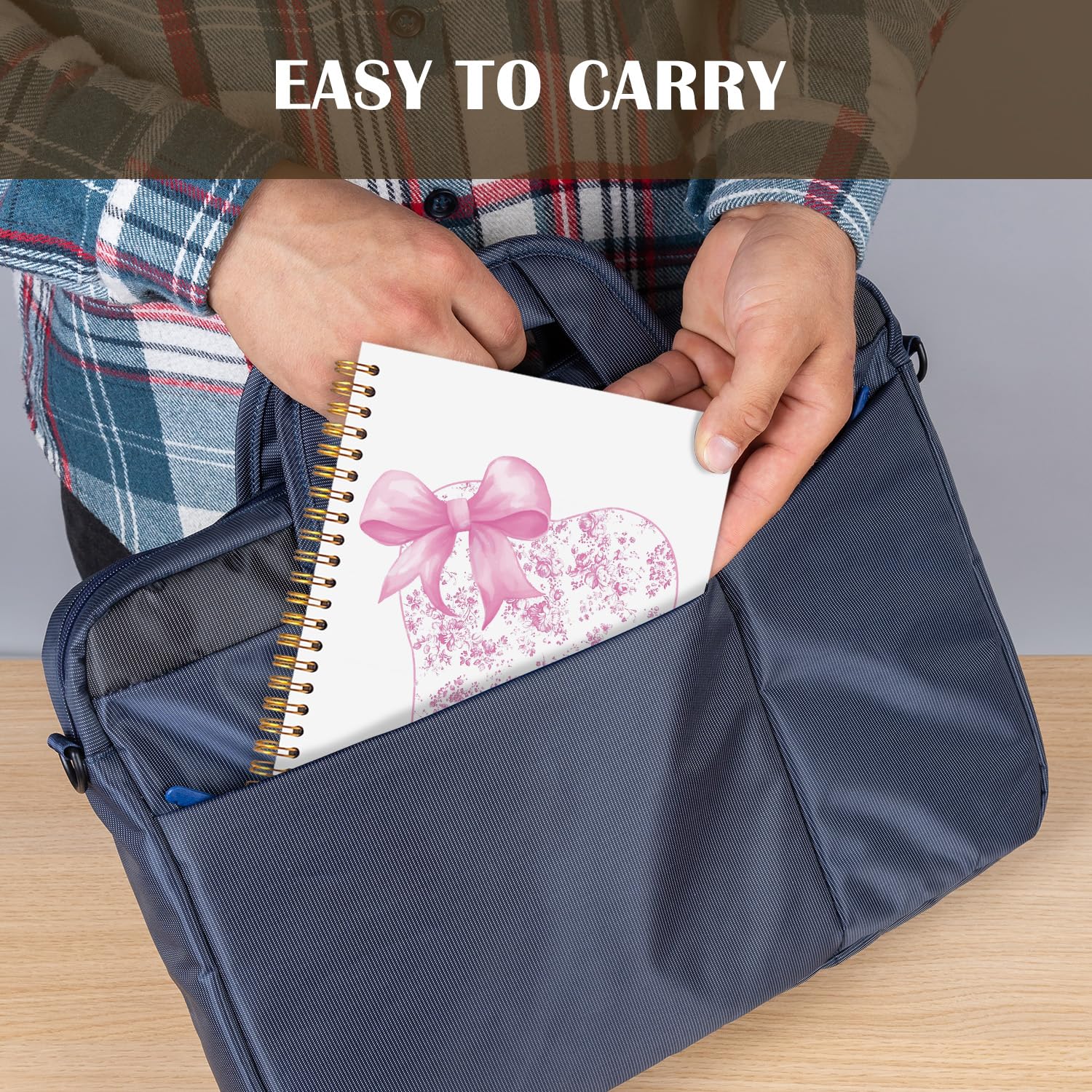 Dentist Gifts Pink Spiral Notebook Journal Dentist Dental Gifts for Women Notebooks for Note Taking Coquette Bow Chinoiserie — view 5