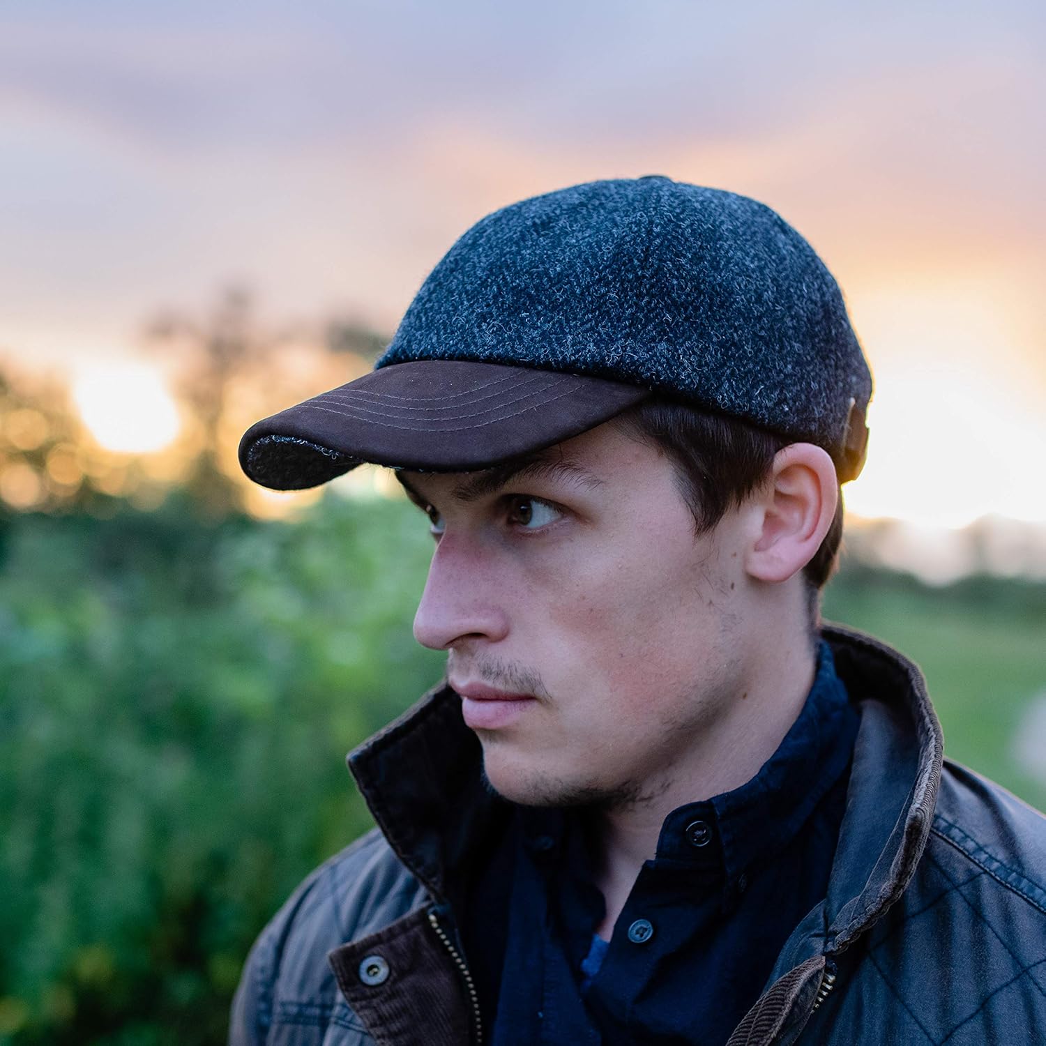 Munro - Premium Baseball Cap - Harris Tweed and Nubuck Leather - Image 6