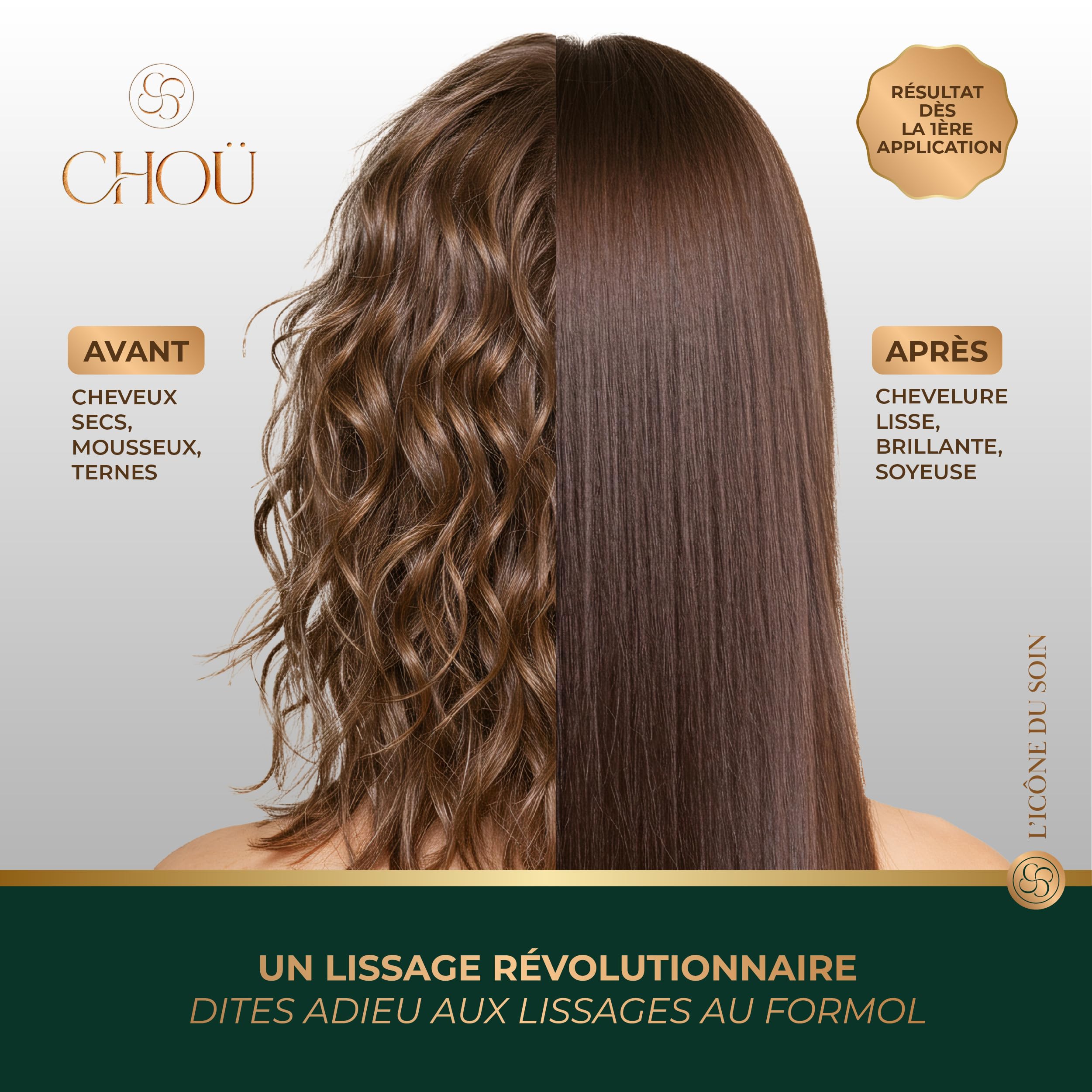 Lissage brésilien keratine premium - Kit professionnel 250ml Sans Formol- 3 à 4 applications-Convient femmes enceintes et enfants-Fabriqué en France