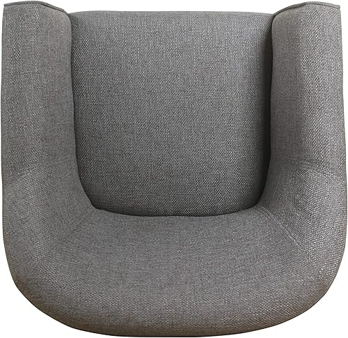 Miniatura 38 de HomePop Silla decorativa en forma de barril, reposabrazos, tela sólida y madera, verde azulado mediano verde azulado,Agua,Marrón,Gris y